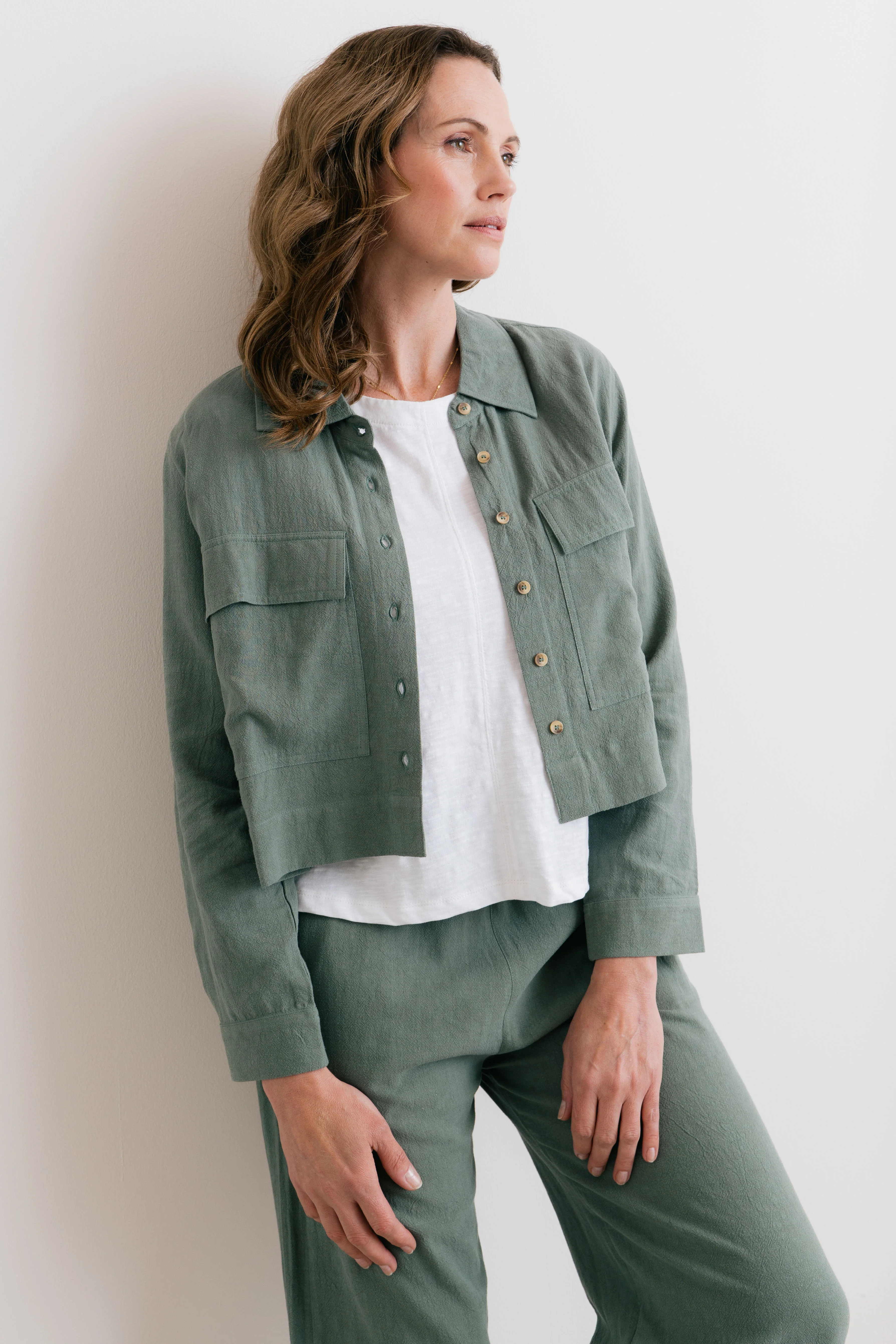 Grasslands Linen Blend Jacket Laurel - Image 8