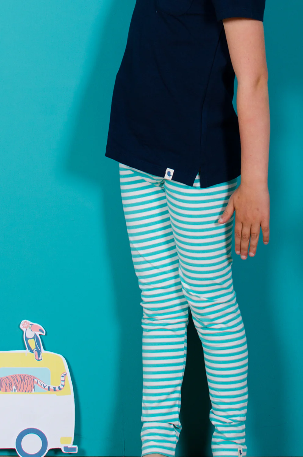 Green Stripe Leggings - Image 4