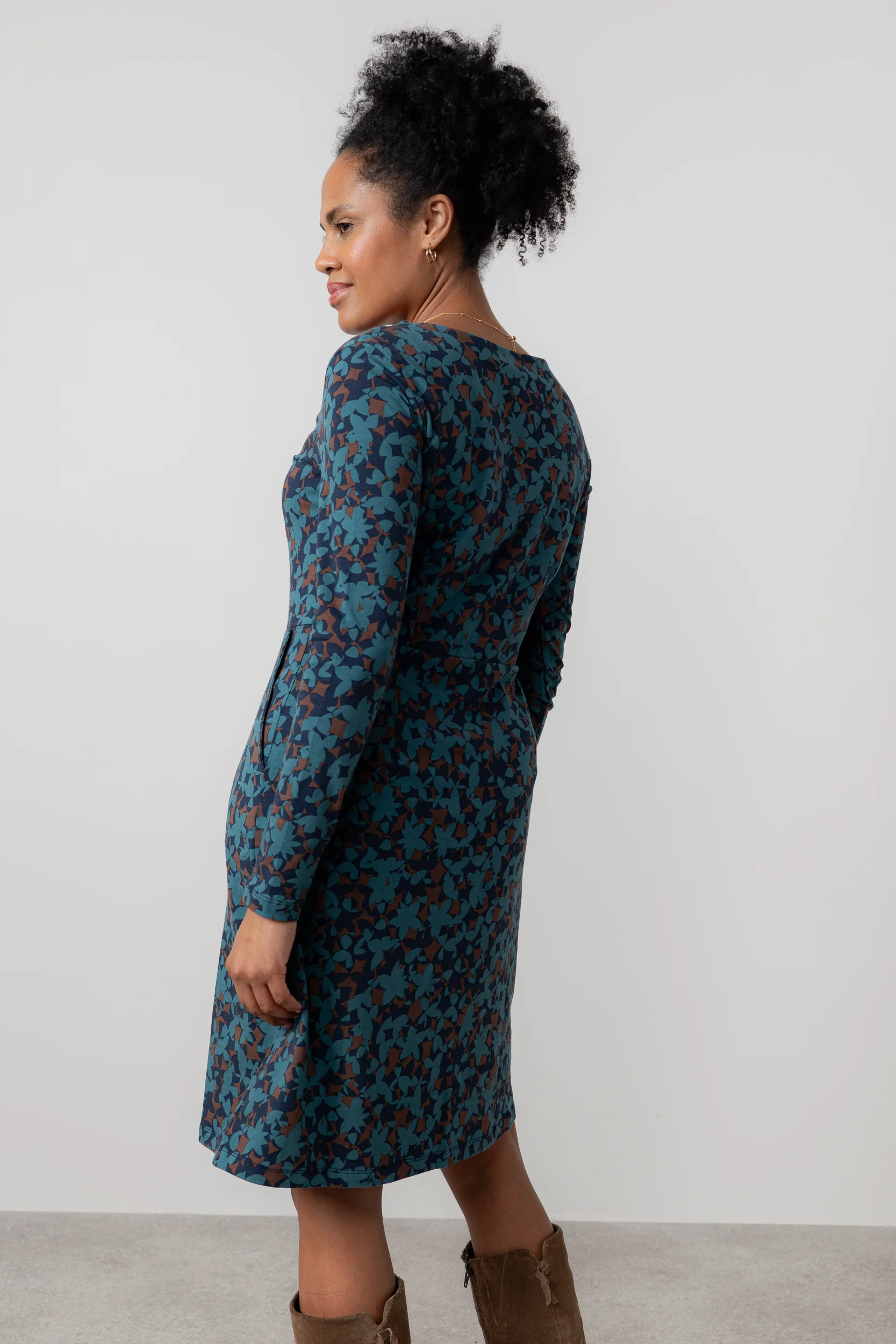 Halmore Long Sleeve Jersey Dress Navy - Image 4
