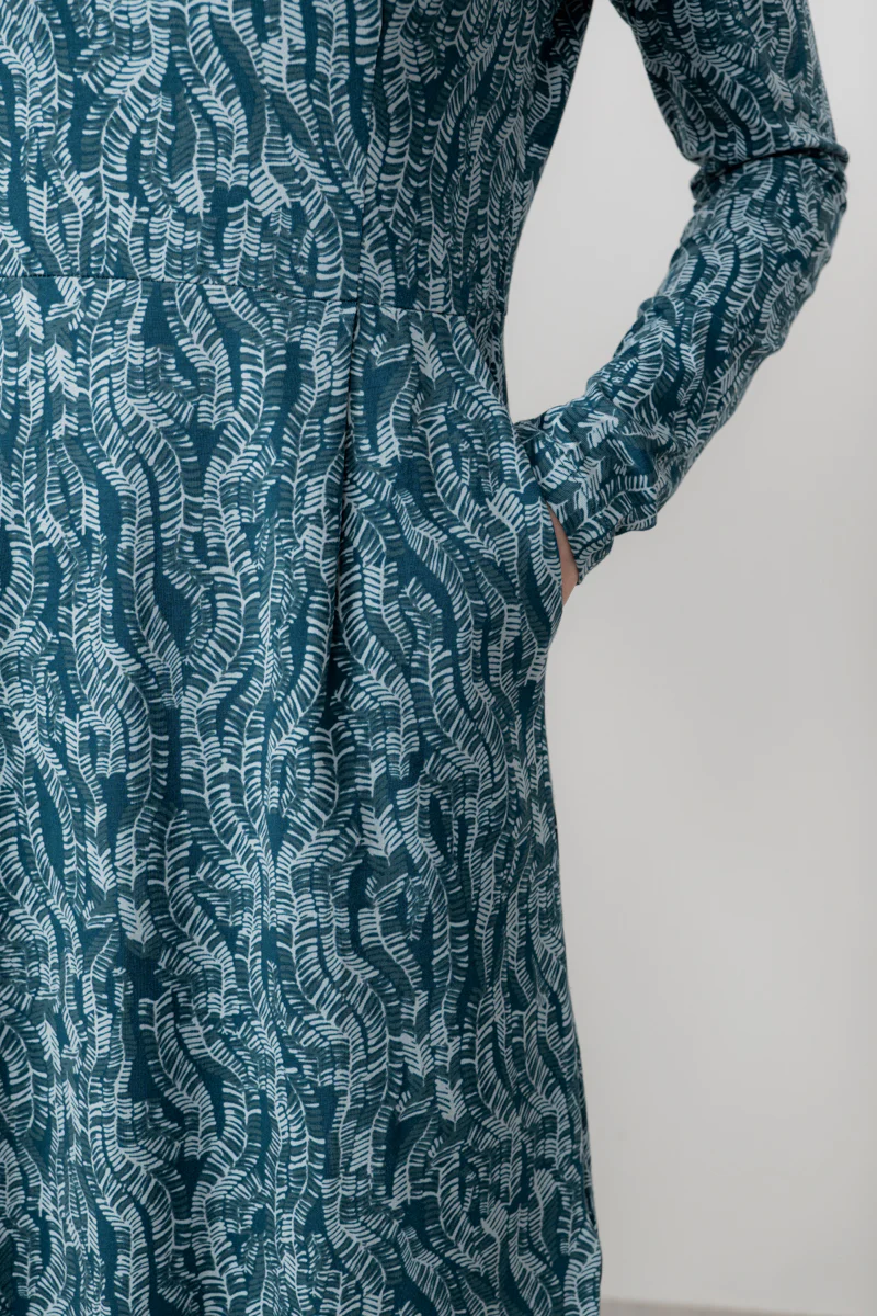Halmore Long Sleeve Jersey Dress Petrol - Image 6