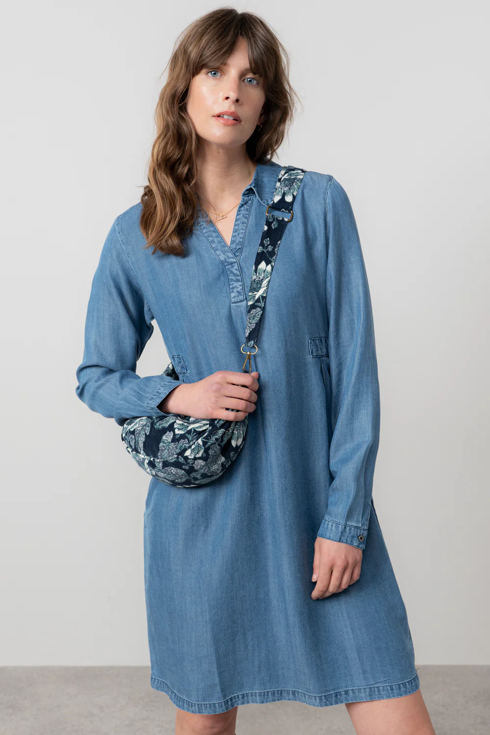 Harvest Print Cord Crossbody Bag Navy - Image 4