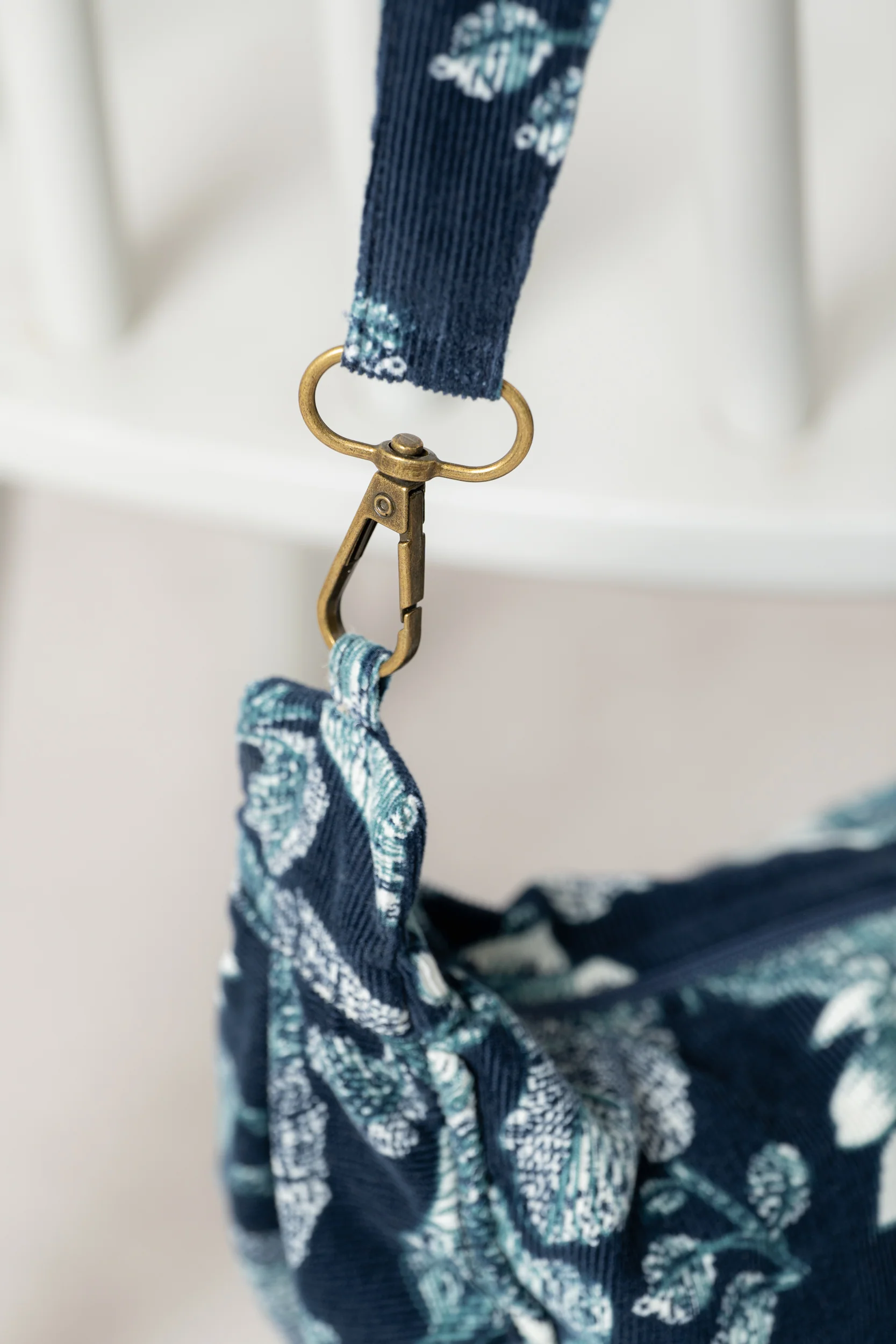Harvest Print Cord Crossbody Bag Navy - Image 7
