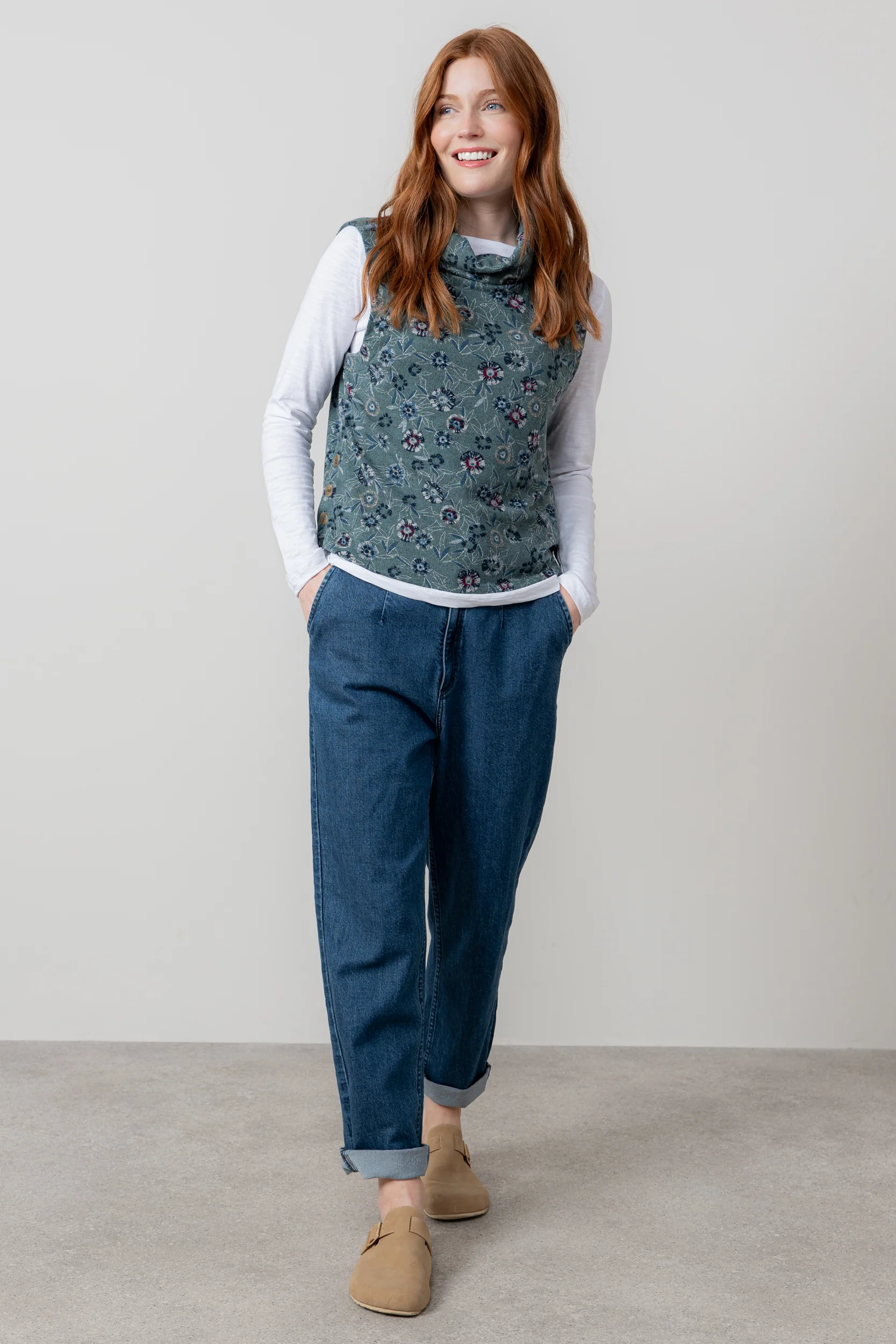Hawthorn Cowl Neck Tank Top Sea Mist - Image 2