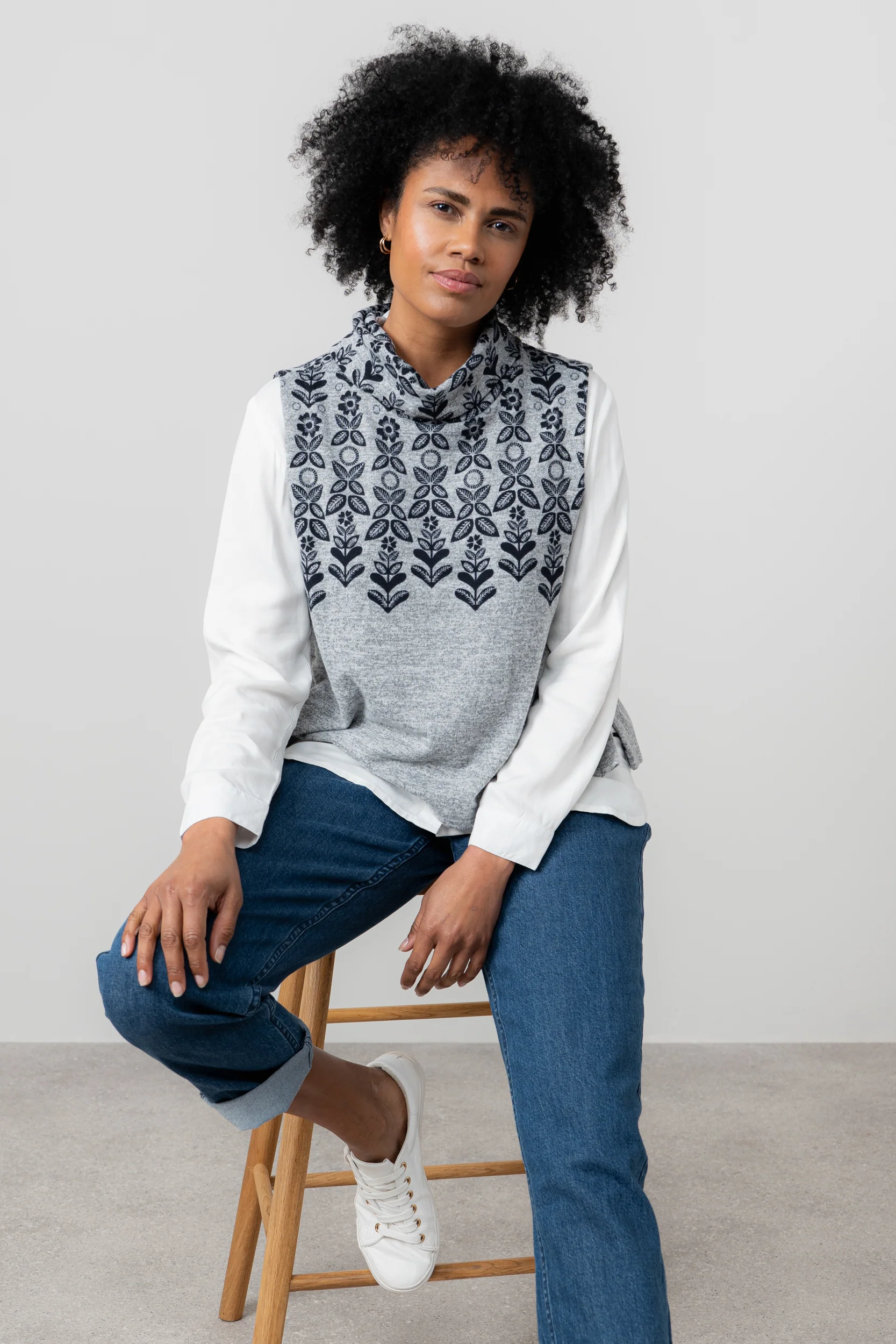 Hawthorn Fair Isle Tank Top Grey - Image 3