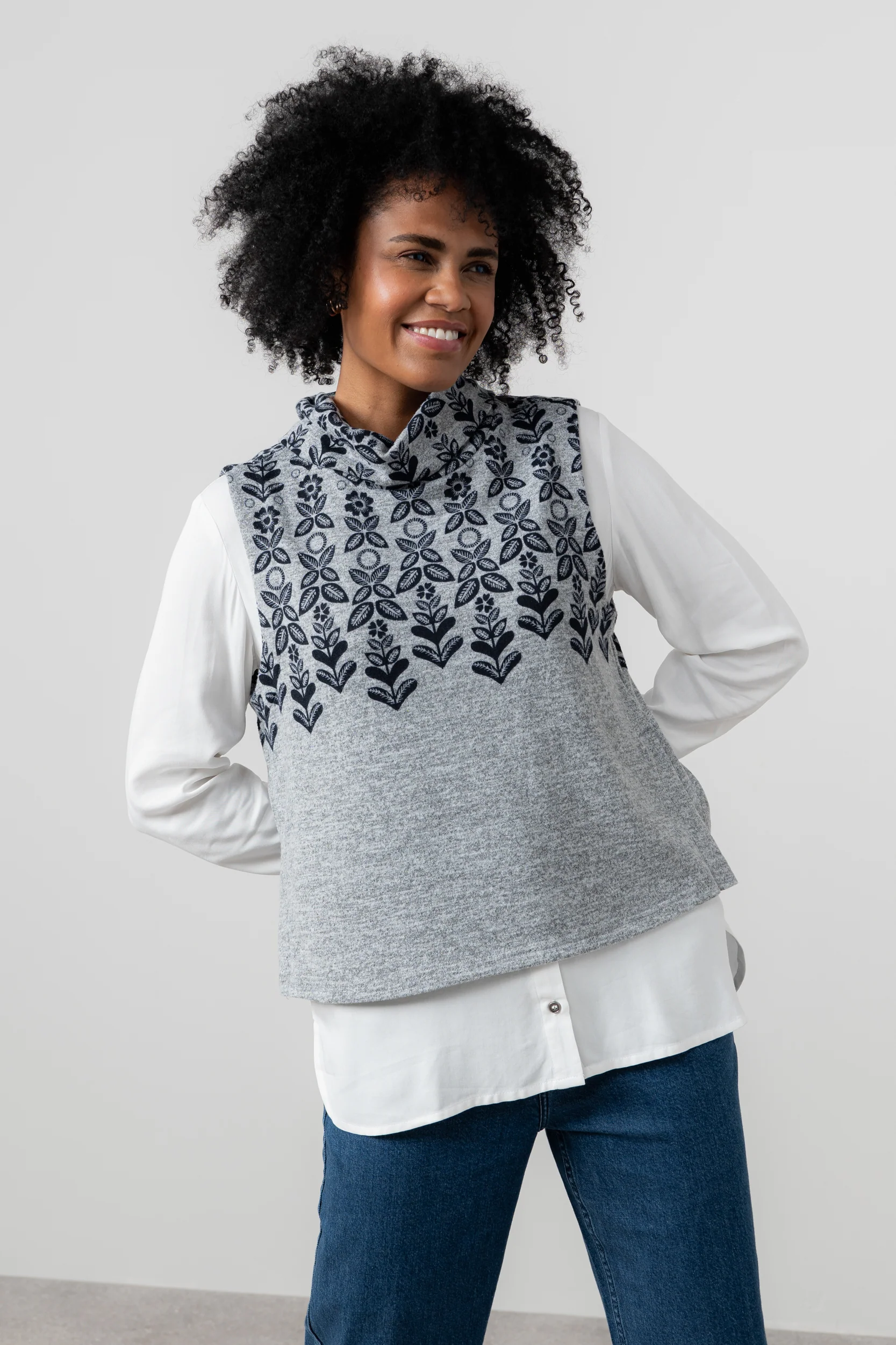 Hawthorn Fair Isle Tank Top Grey - Image 7