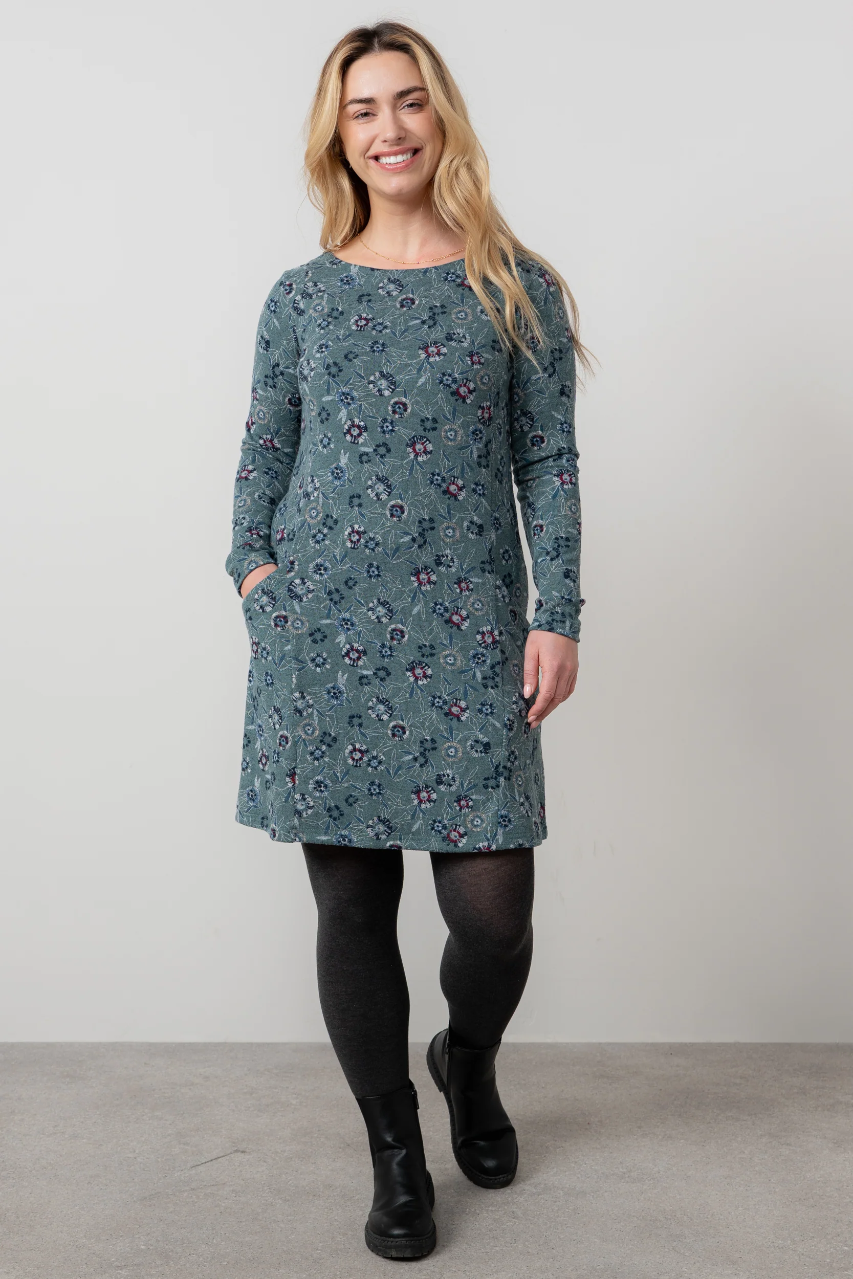 Helen Floral Shift Dress Sea Mist - Image 2