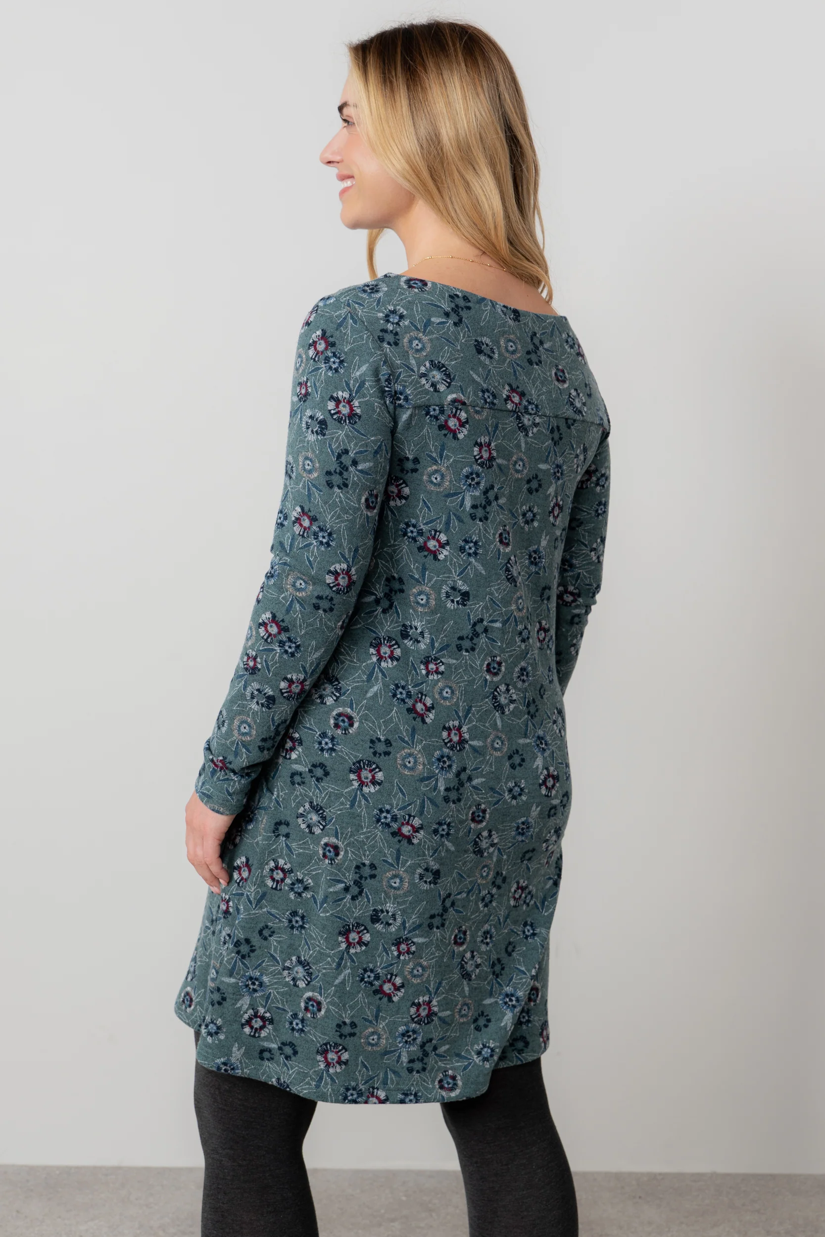 Helen Floral Shift Dress Sea Mist - Image 4