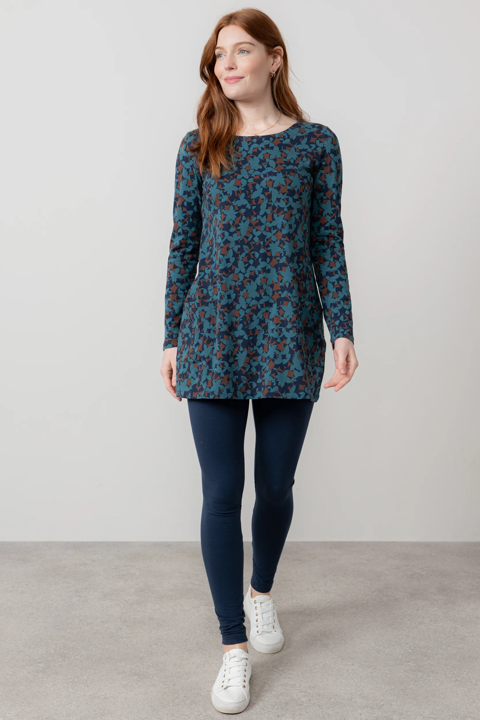 High Tea Cotton Jersey Tunic Navy - Image 3