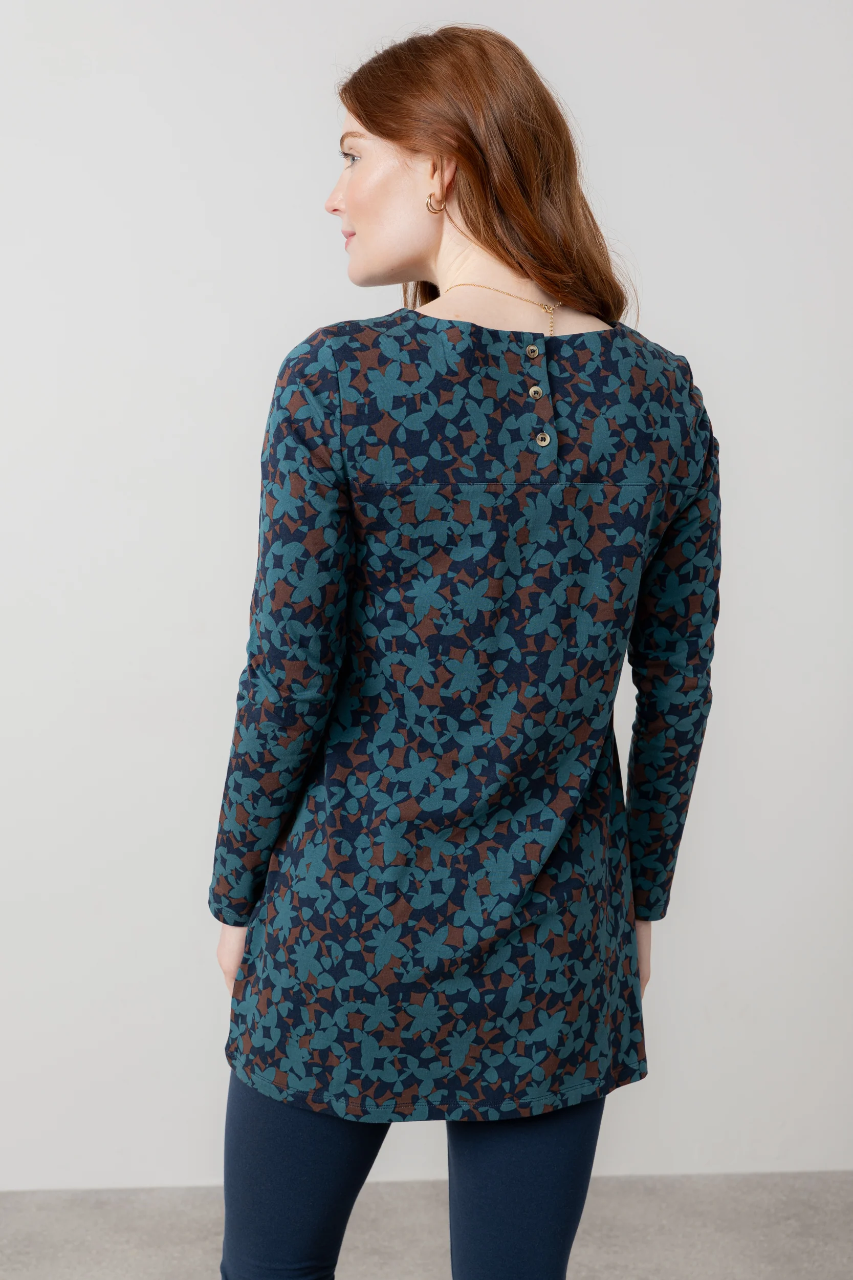 High Tea Cotton Jersey Tunic Navy - Image 4