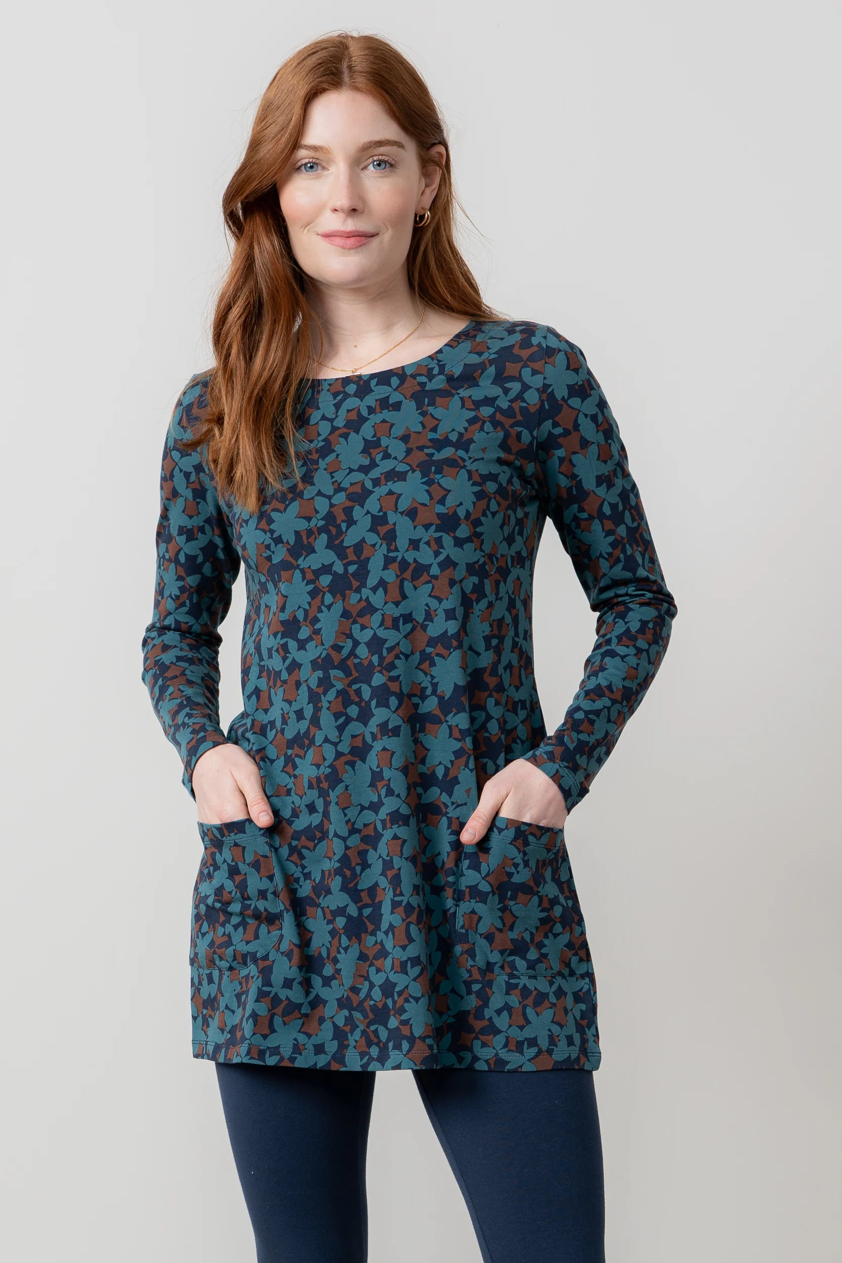 High Tea Cotton Jersey Tunic Navy - Image 6