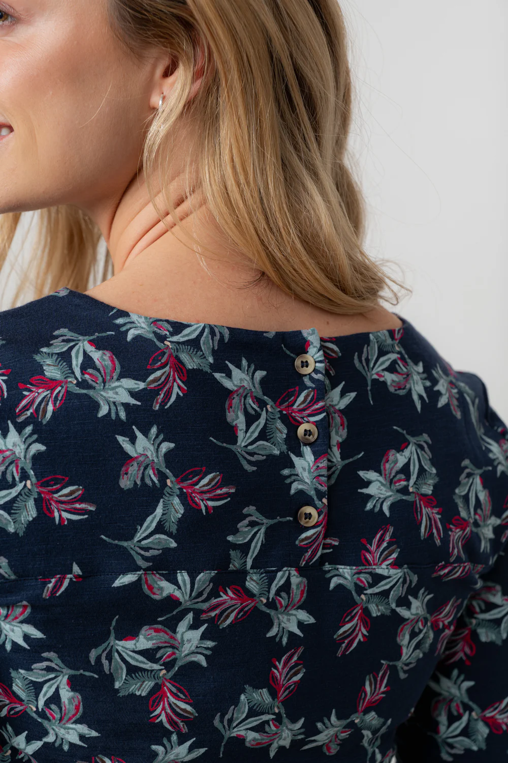 High Tea Organic Cotton Jersey Tunic Navy - Image 4