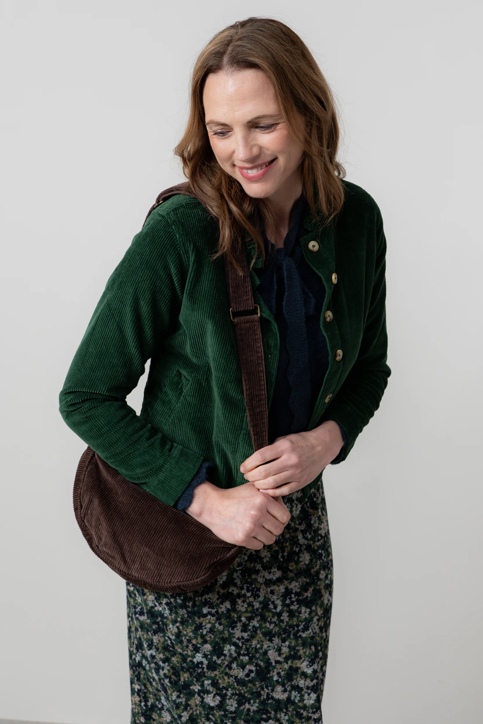 Jumbo Cord Crossbody Bag Chocolate - Image 8