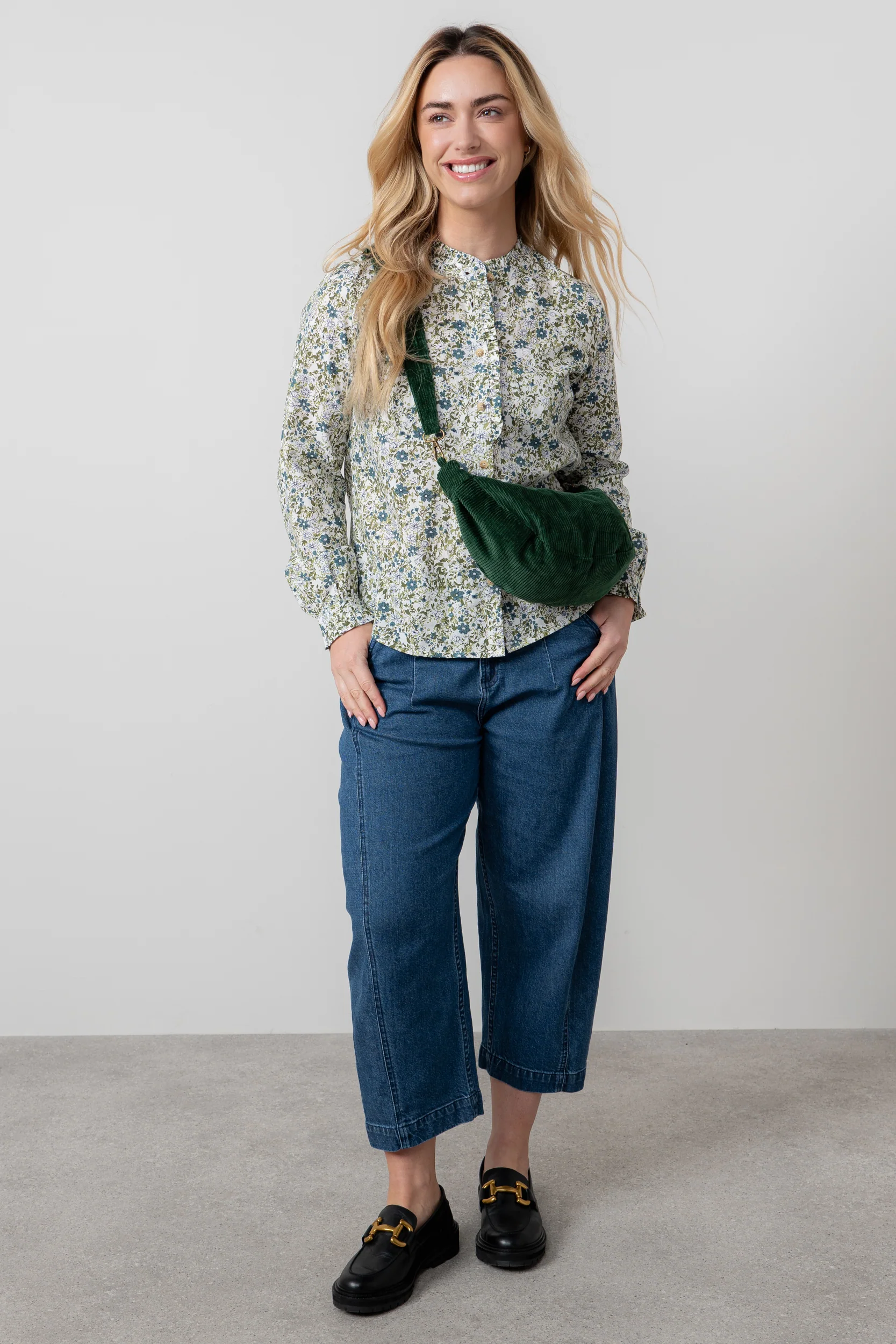 Jumbo Cord Crossbody Bag Pine Green - Image 5