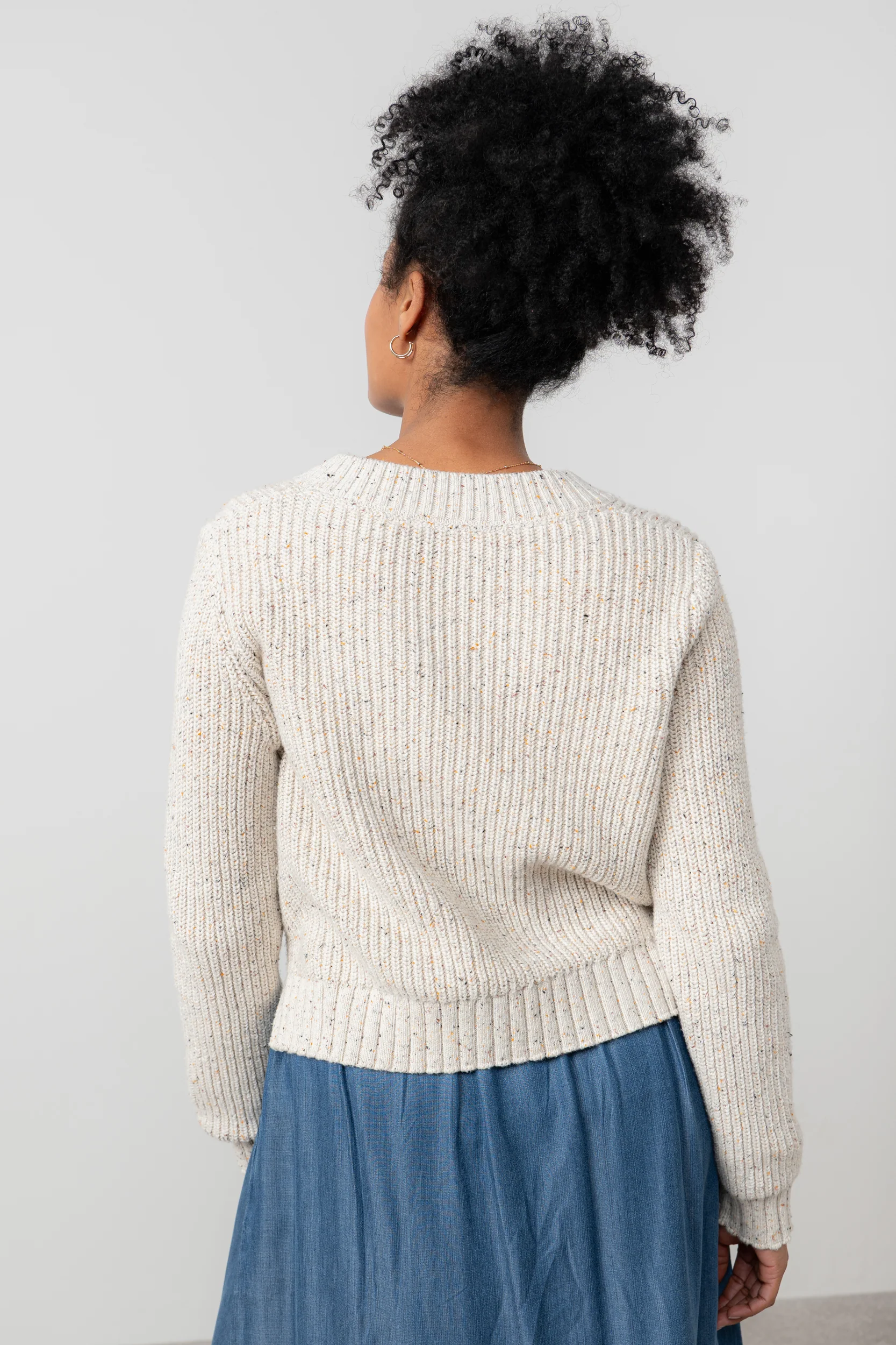 June Ribbed Knit Cardigan Ecru - Image 4