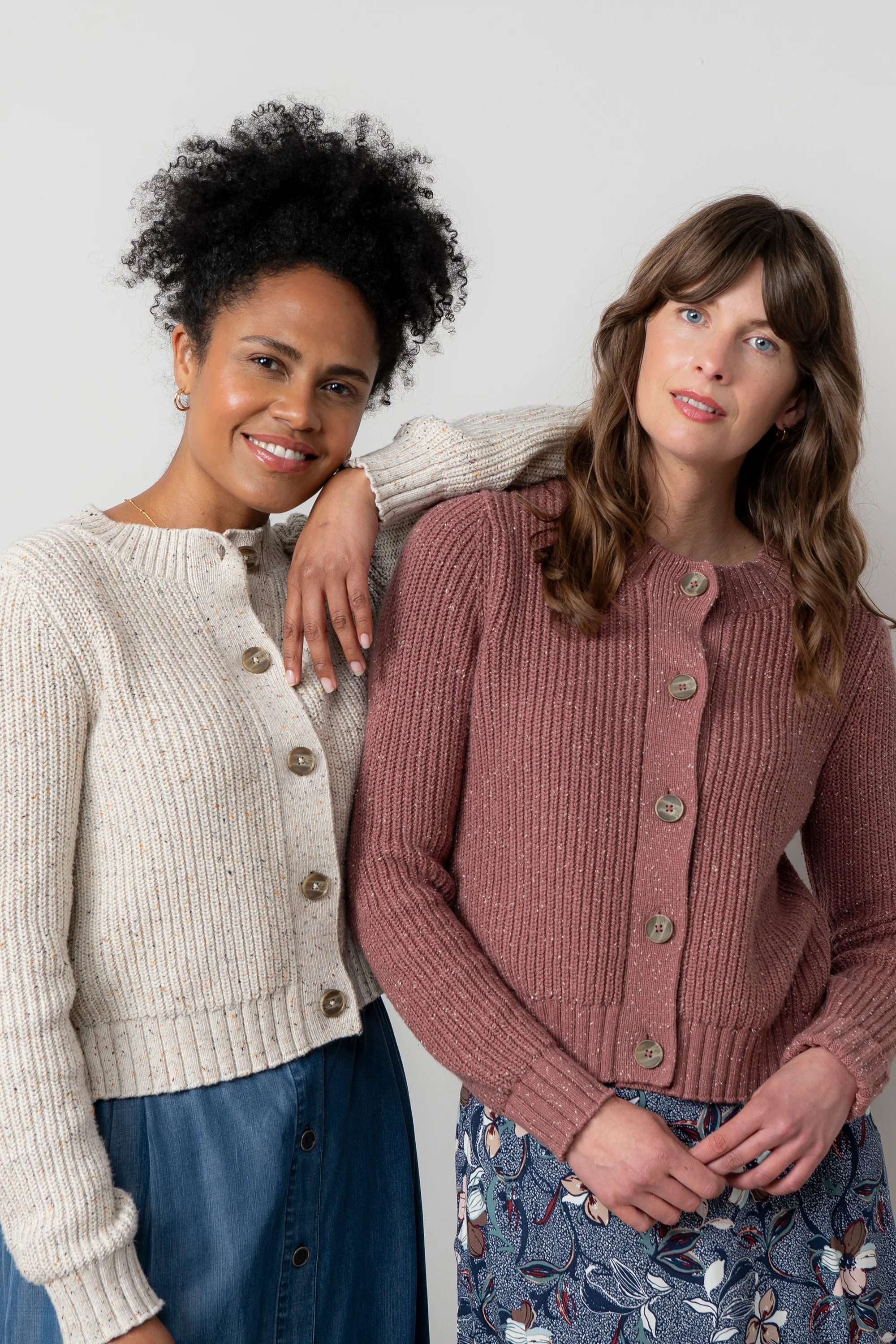 June Ribbed Knit Cardigan Ecru - Image 6