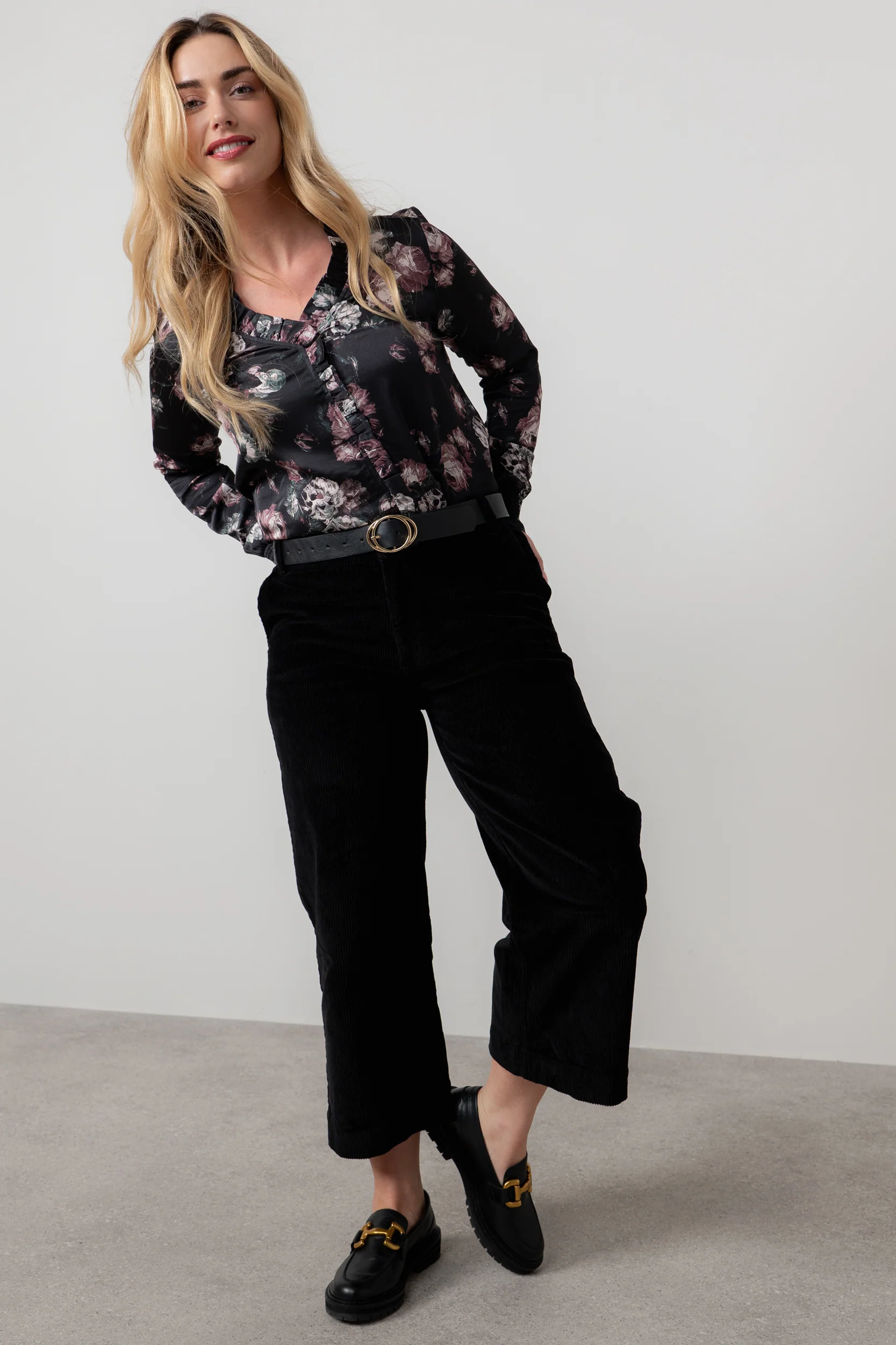 Kit Ruffle Satin Blouse Black - Image 8