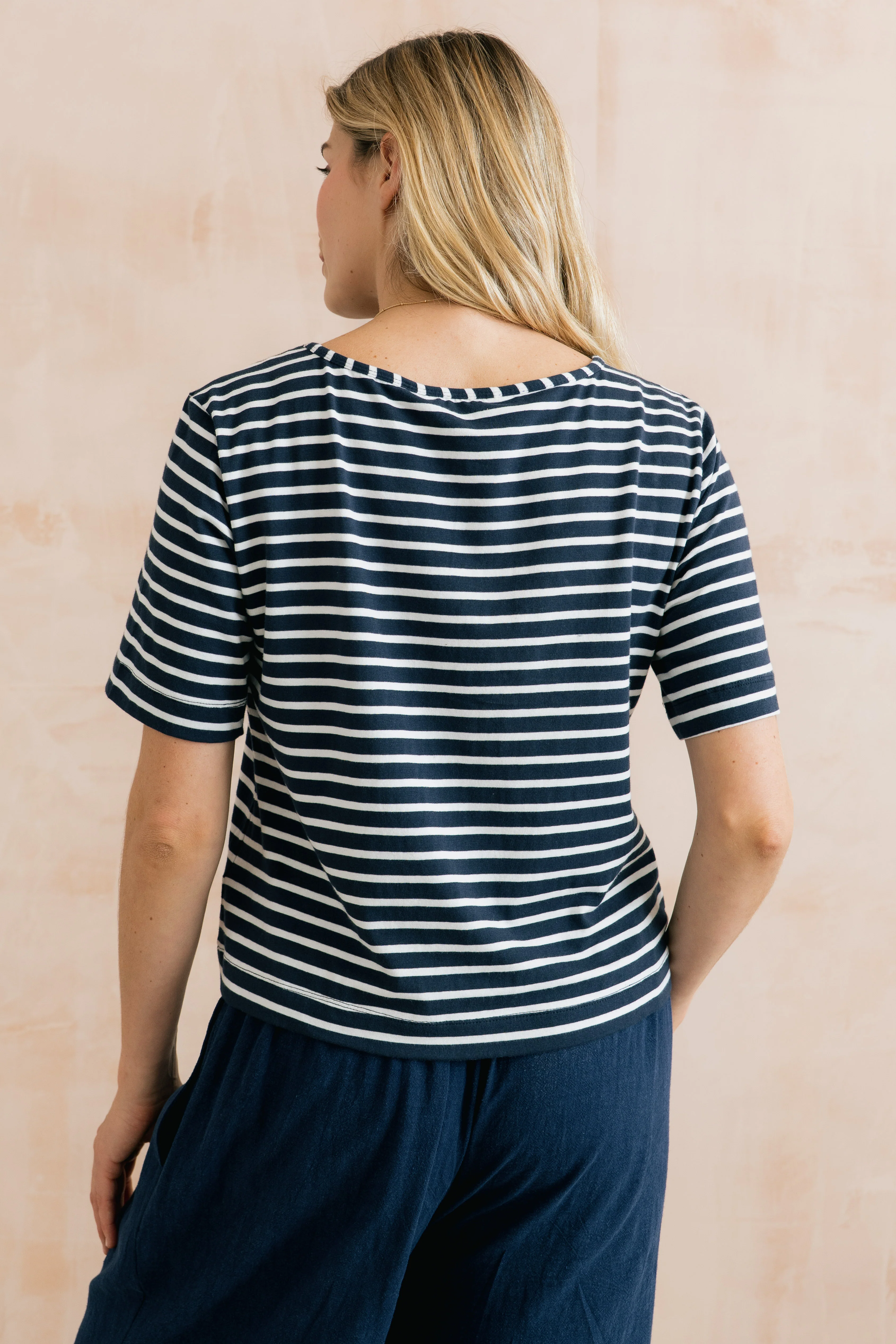 Kite Boxy Stripe T-Shirt Navy - Image 4