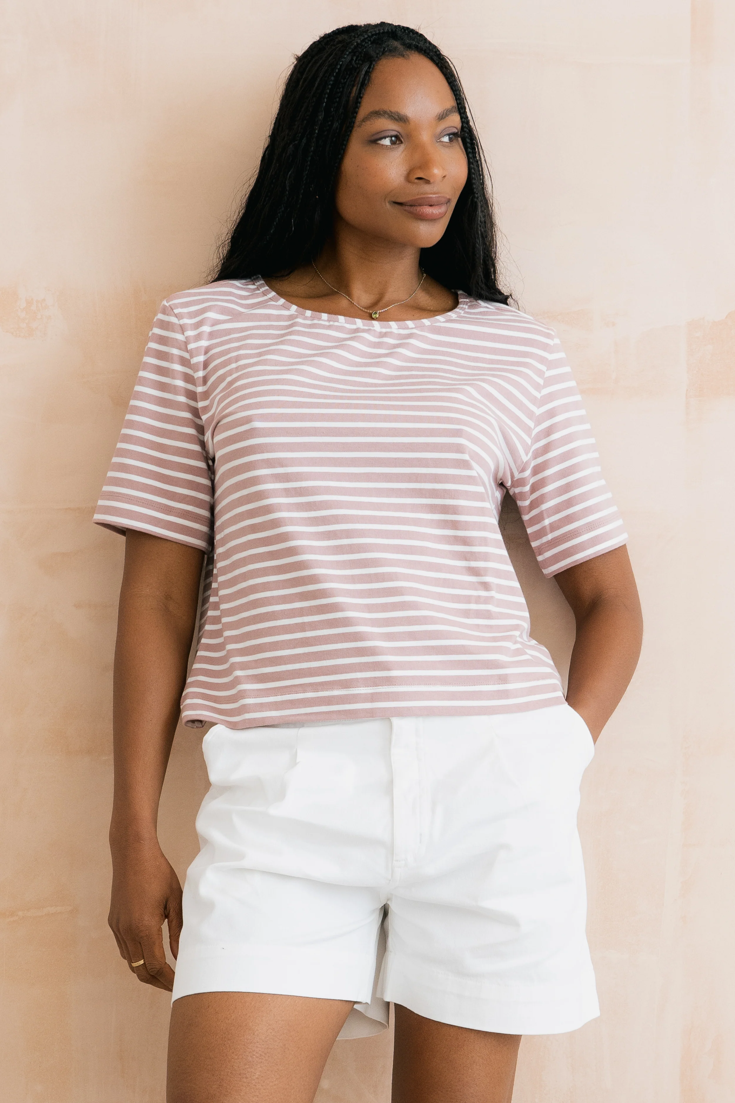 Kite Boxy Stripe T-Shirt Soft Pink - Image 6