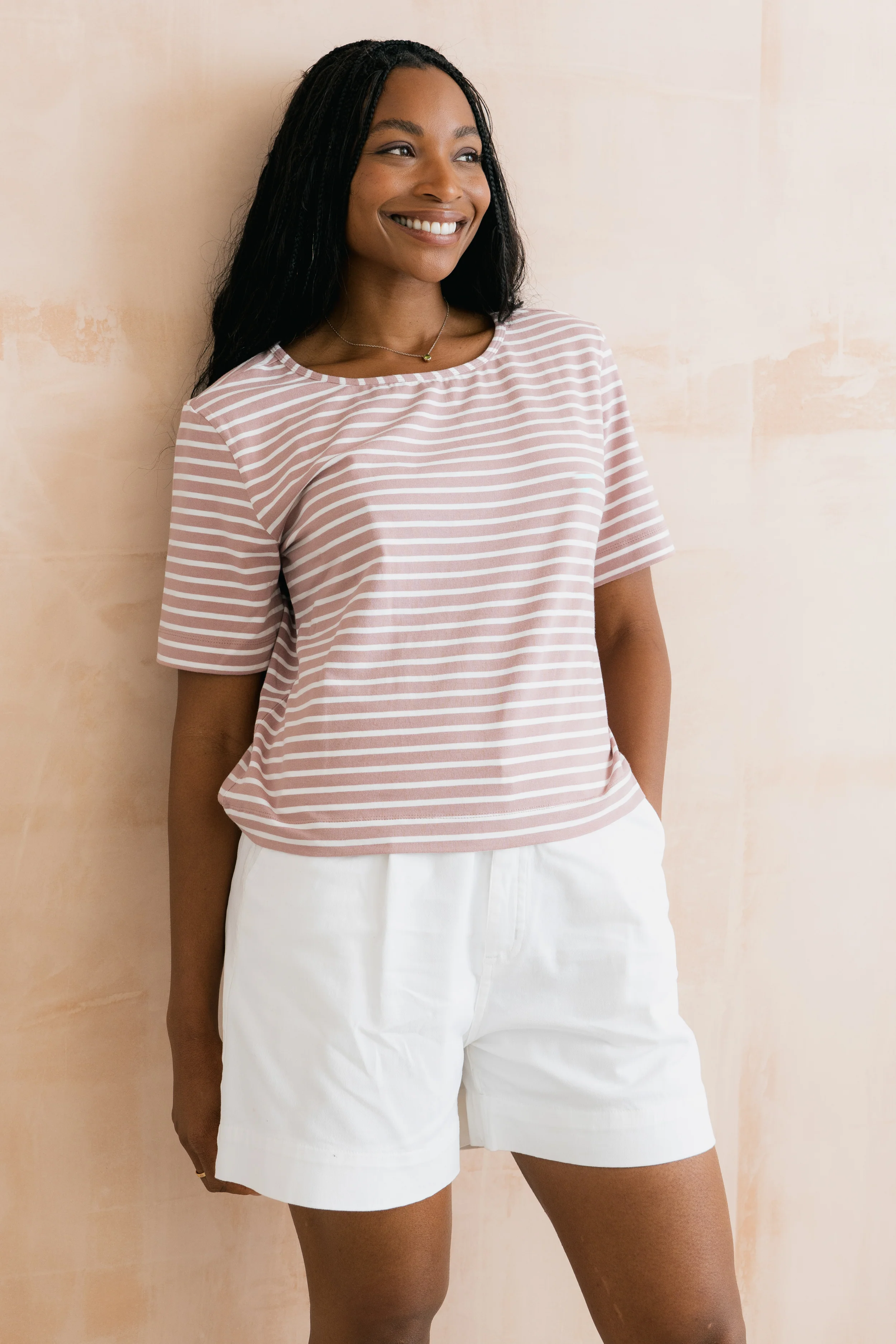 Kite Boxy Stripe T-Shirt Soft Pink - Image 7