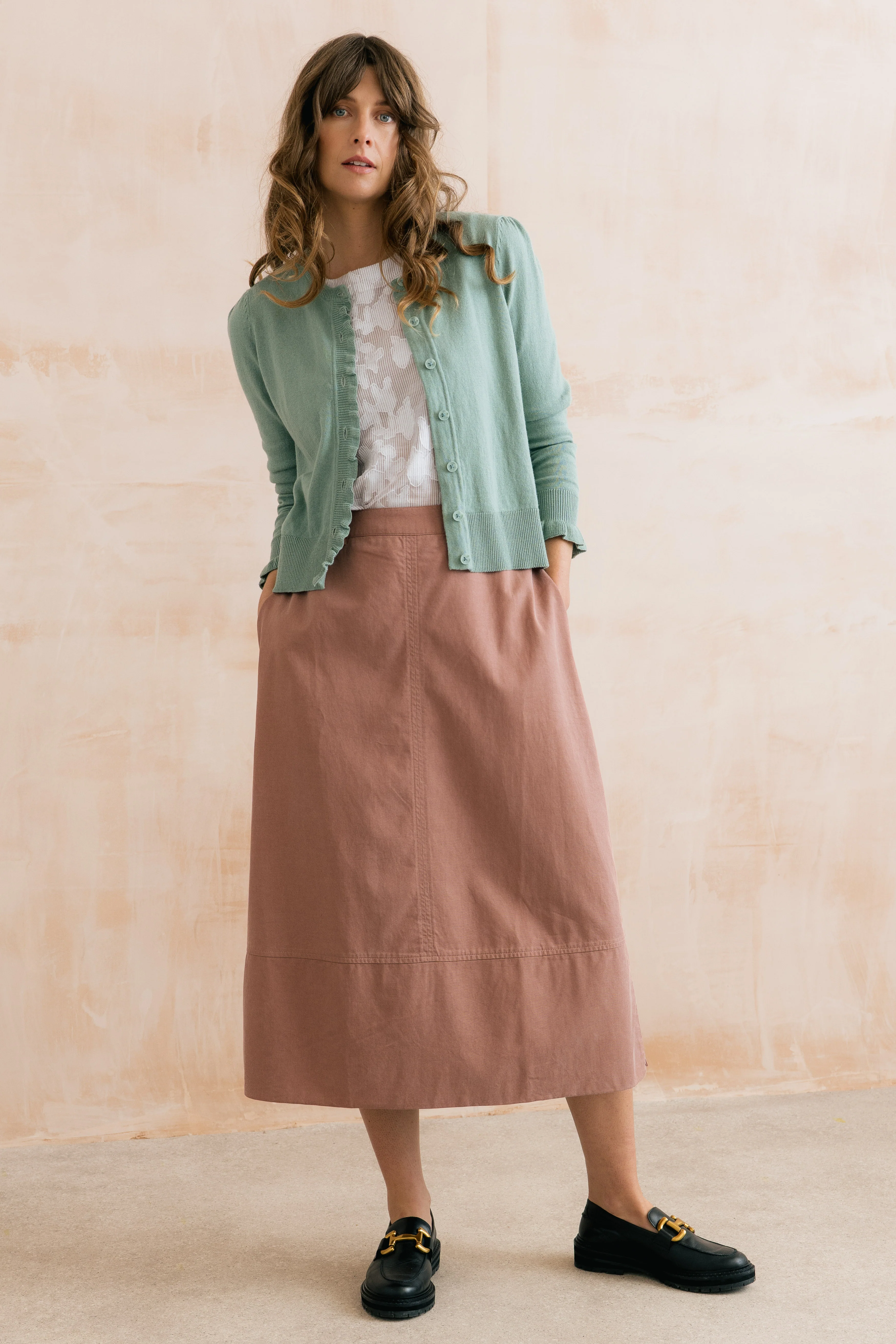 Lauren Ruffle Outfitter Cardigan Ocean - Image 8