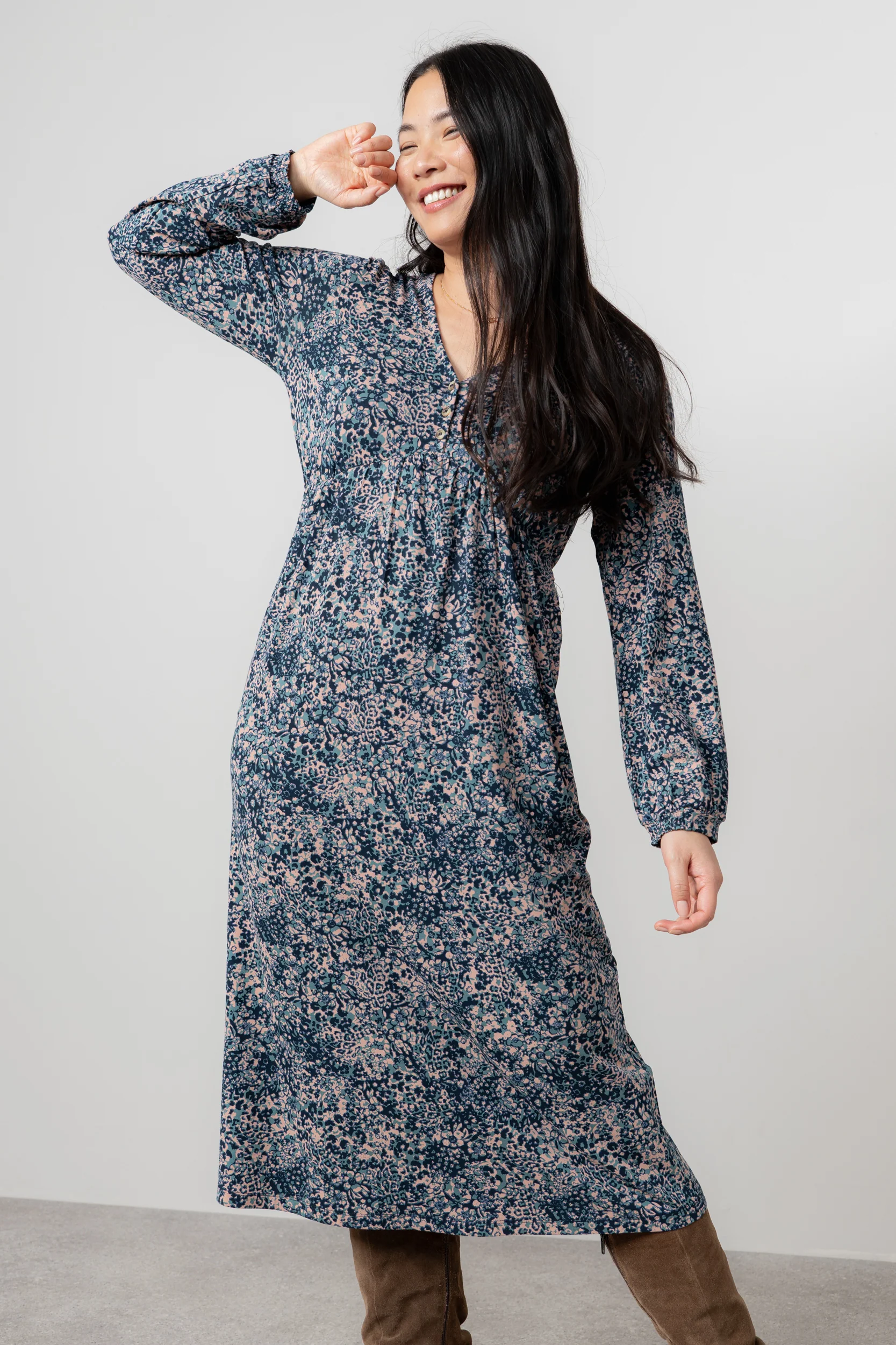 Lilian Jersey Midi Dress Sea Mist - Image 3