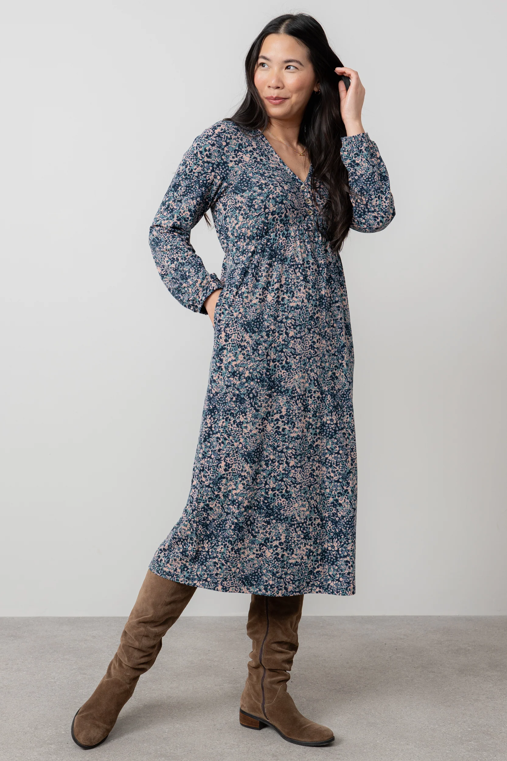 Lilian Jersey Midi Dress Sea Mist - Image 5