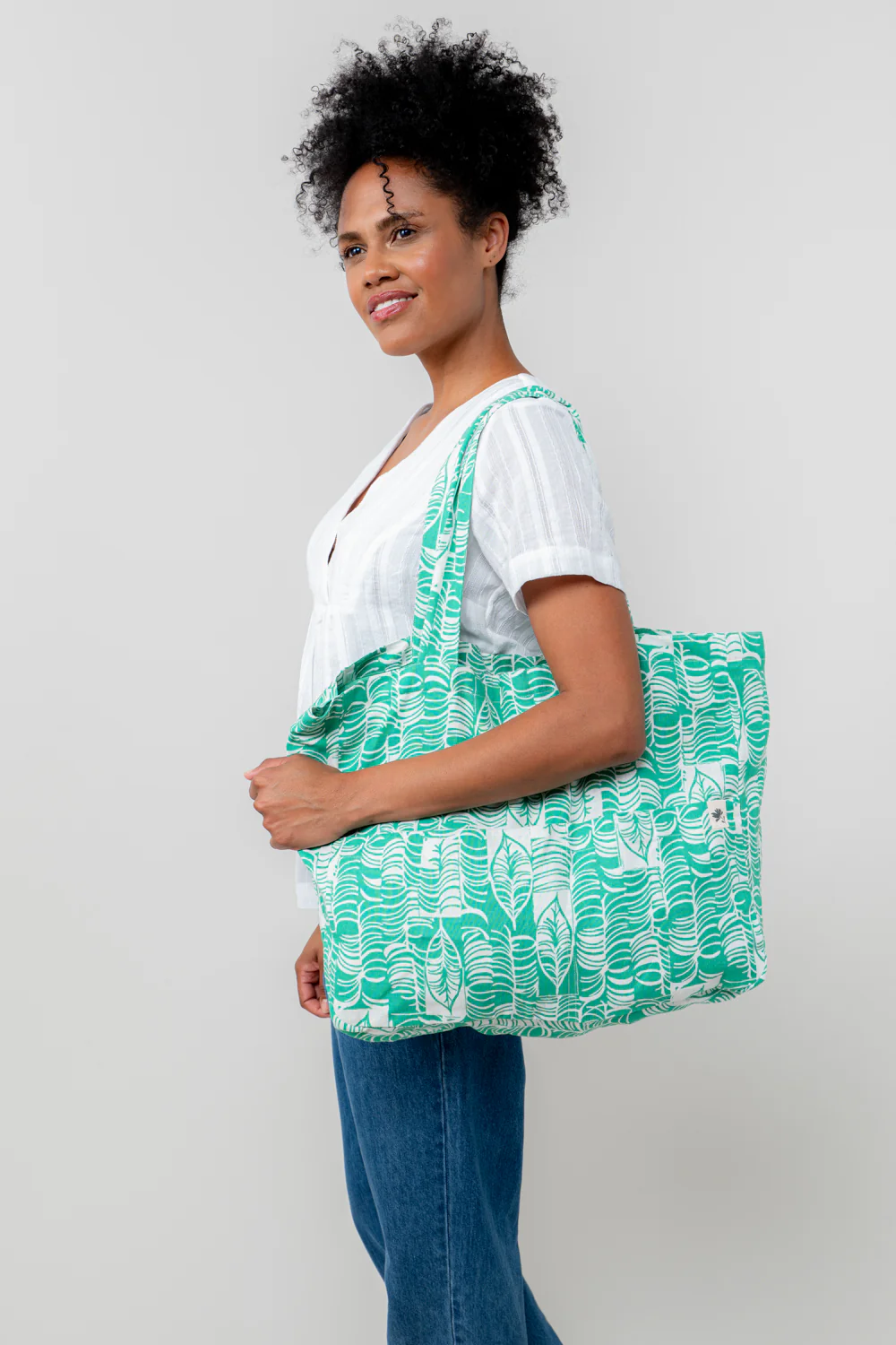 Linen Tote  Bag Birch - Image 4