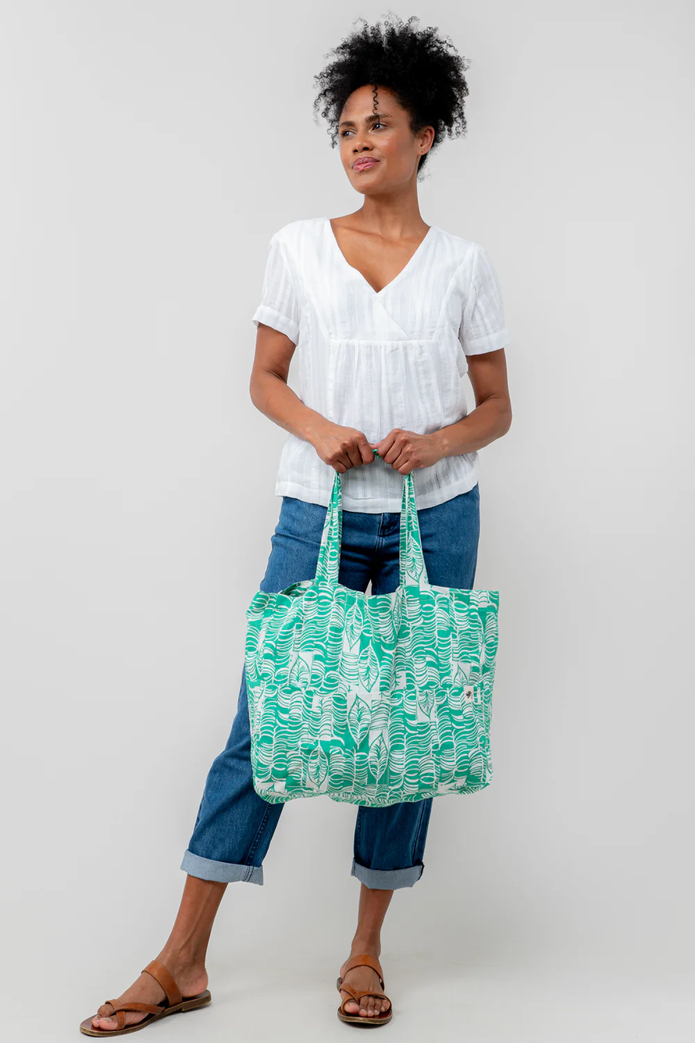 Linen Tote  Bag Birch - Image 5