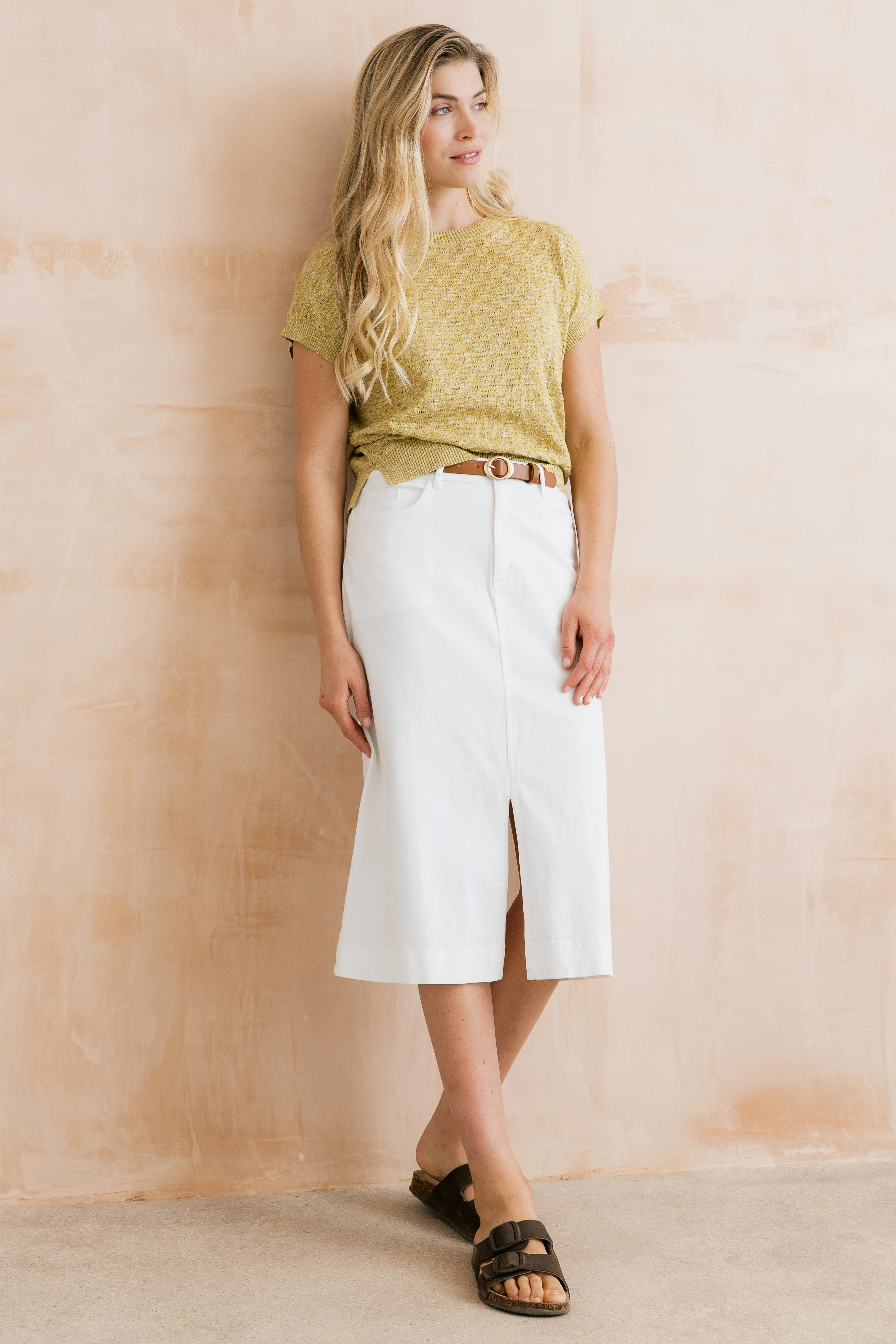 Lola Pointelle Knit Top Lime - Image 7