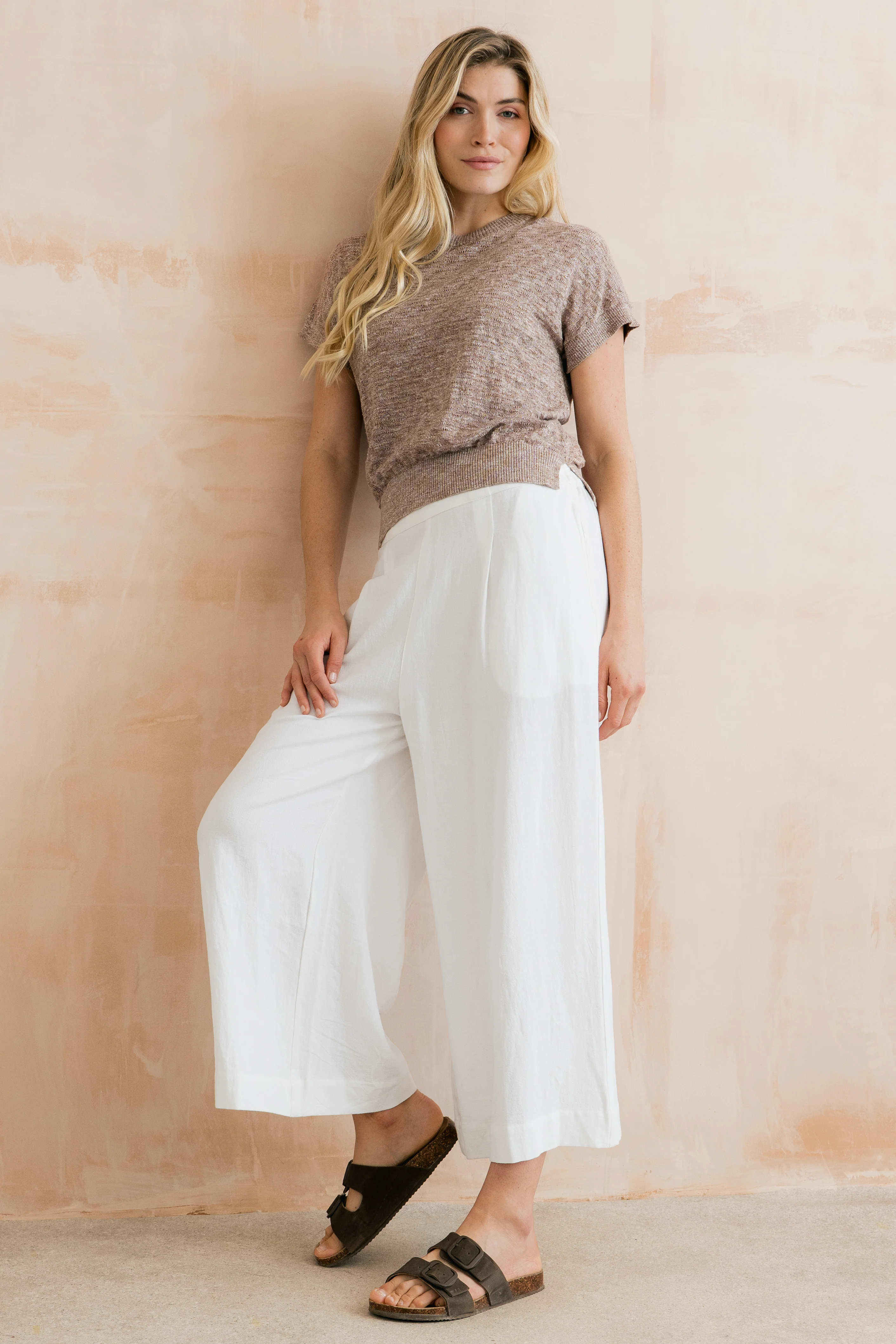 Lola Pointelle Knit Top Mocha - Image 5