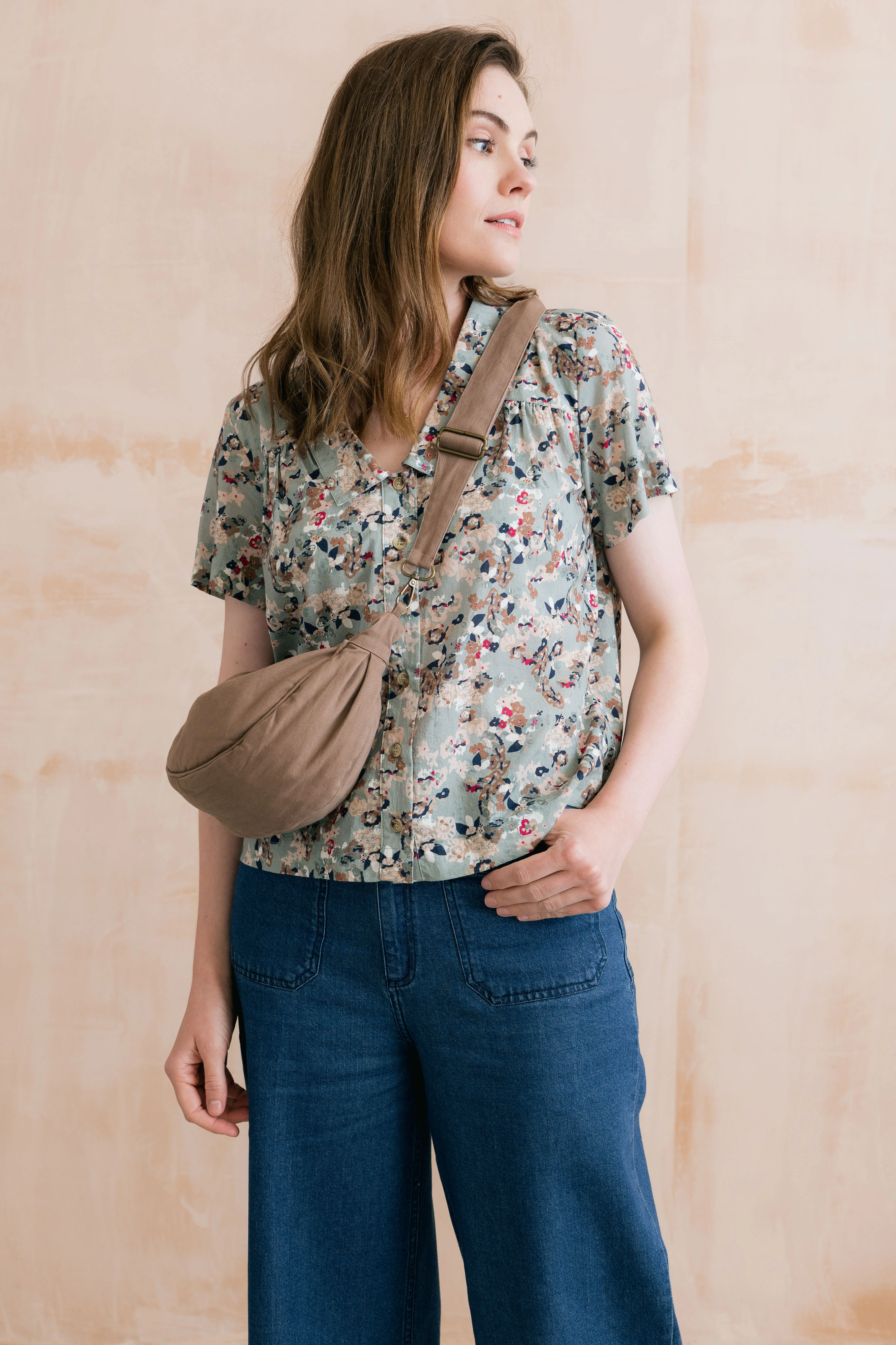 Lowlands Organic Ditsy Print Blouse Ocean - Image 3
