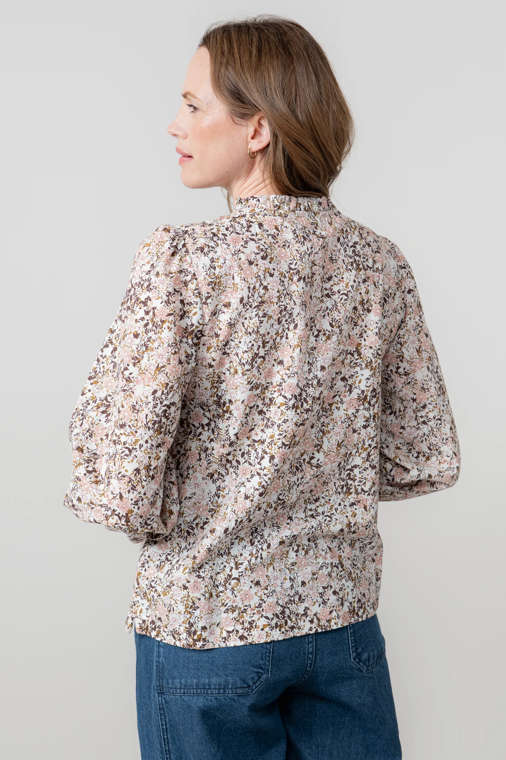 Luna Cotton Lace Insert Blouse Pink - Image 4