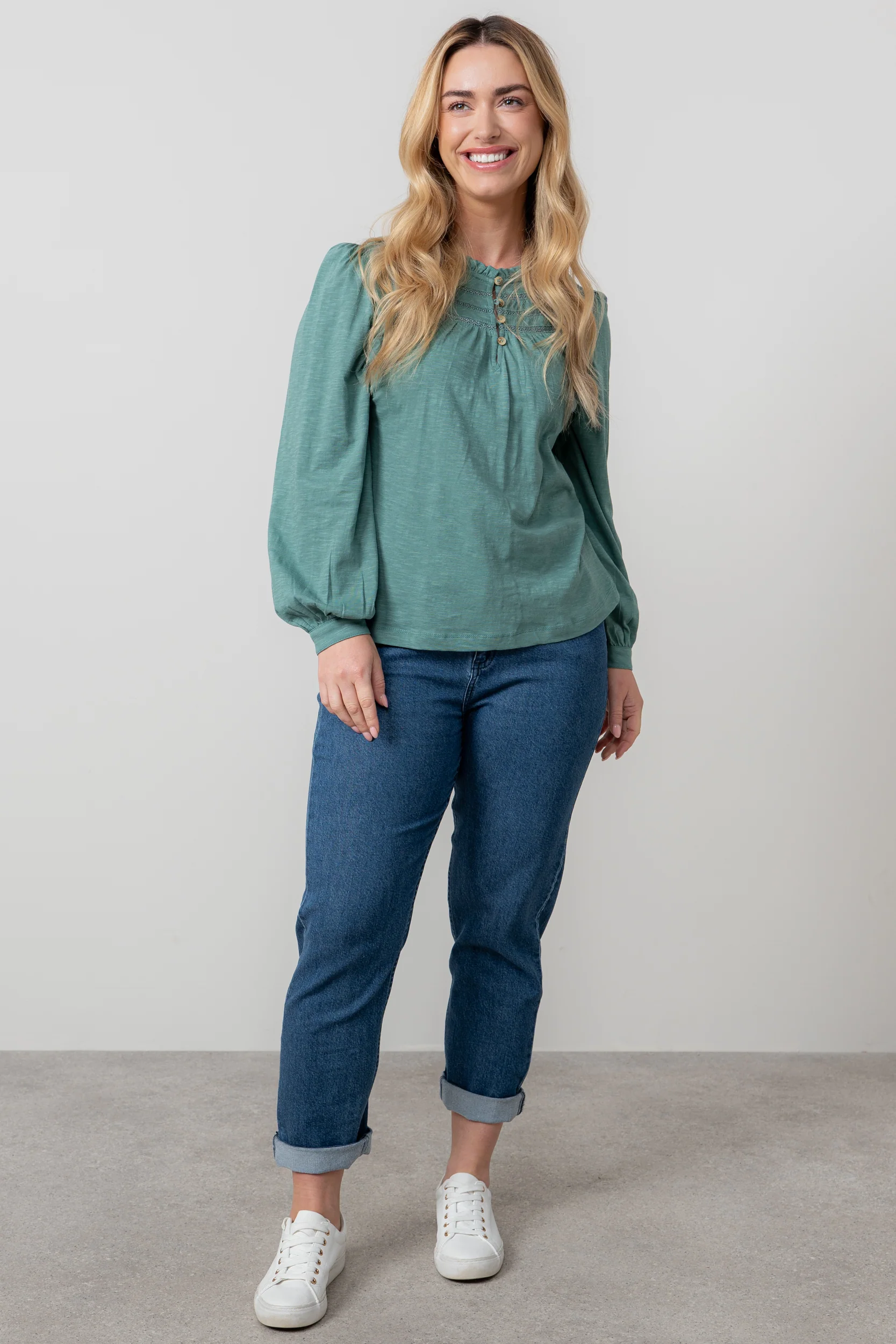 Luna Organic Cotton Blouse Sea Mist - Image 6