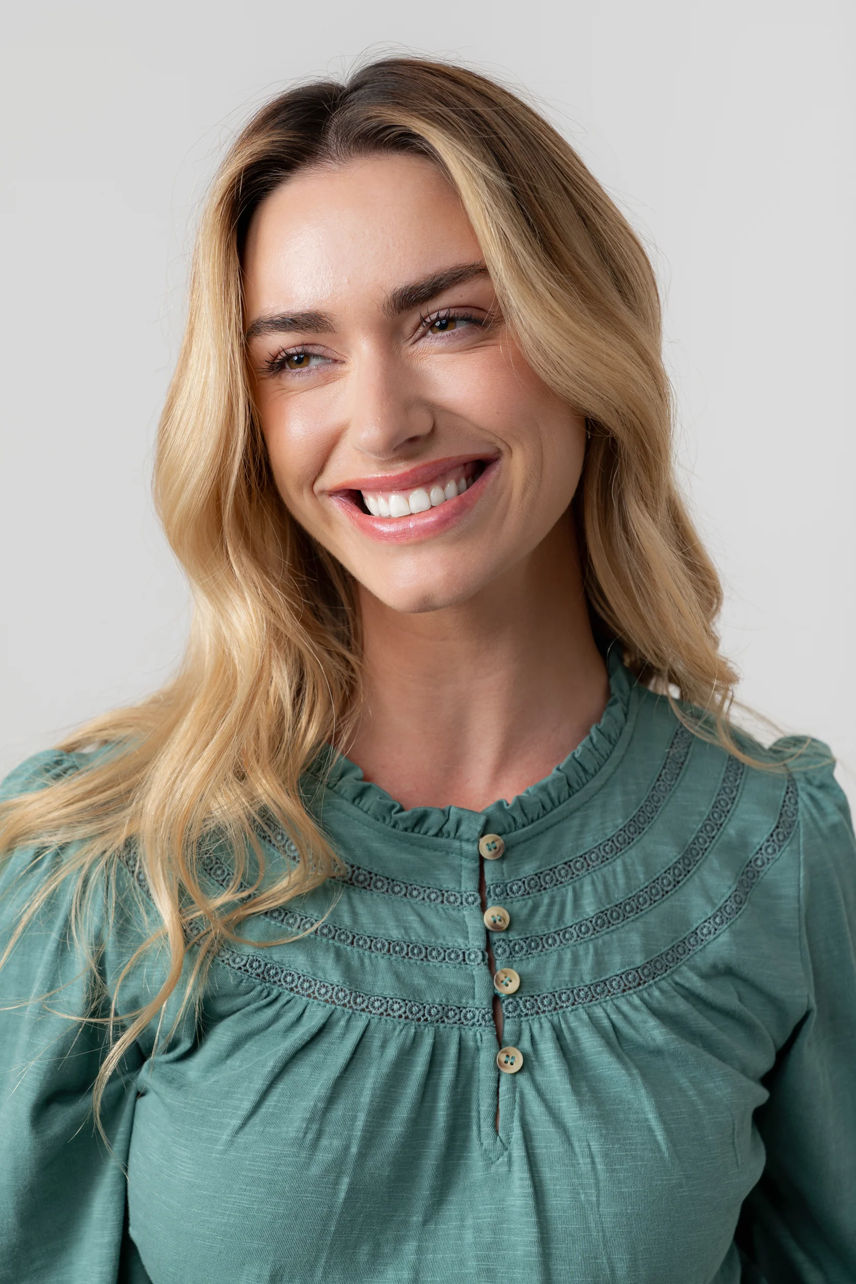 Luna Organic Cotton Blouse Sea Mist - Image 7