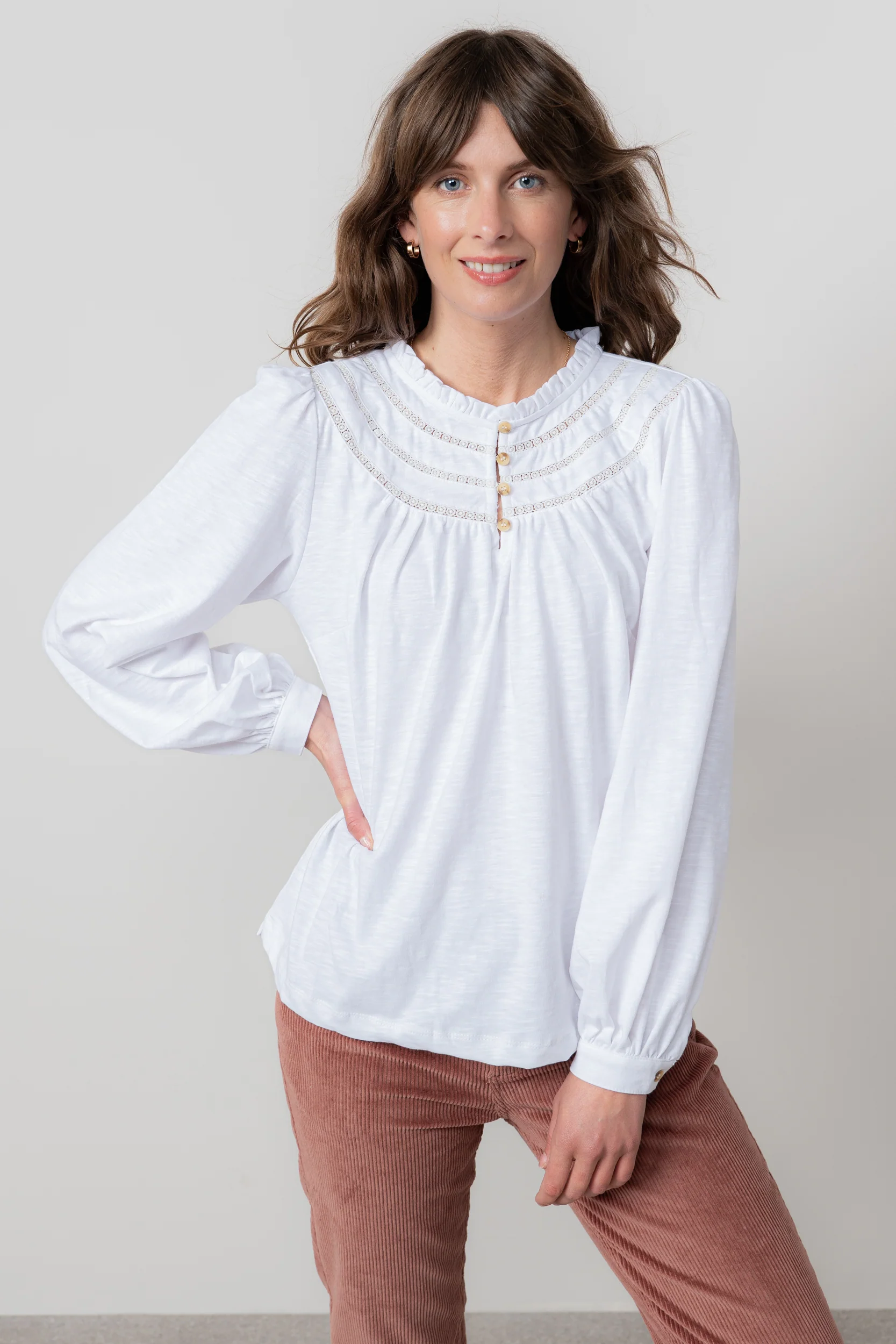 Luna Organic Cotton Blouse White - Image 3