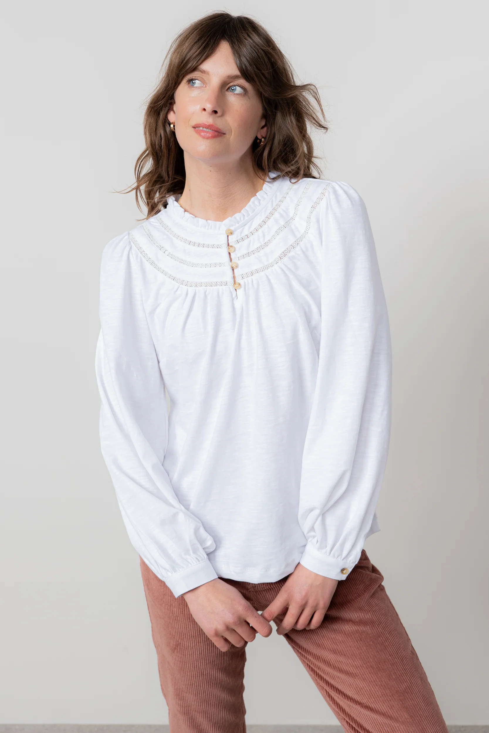 Luna Organic Cotton Blouse White - Image 5