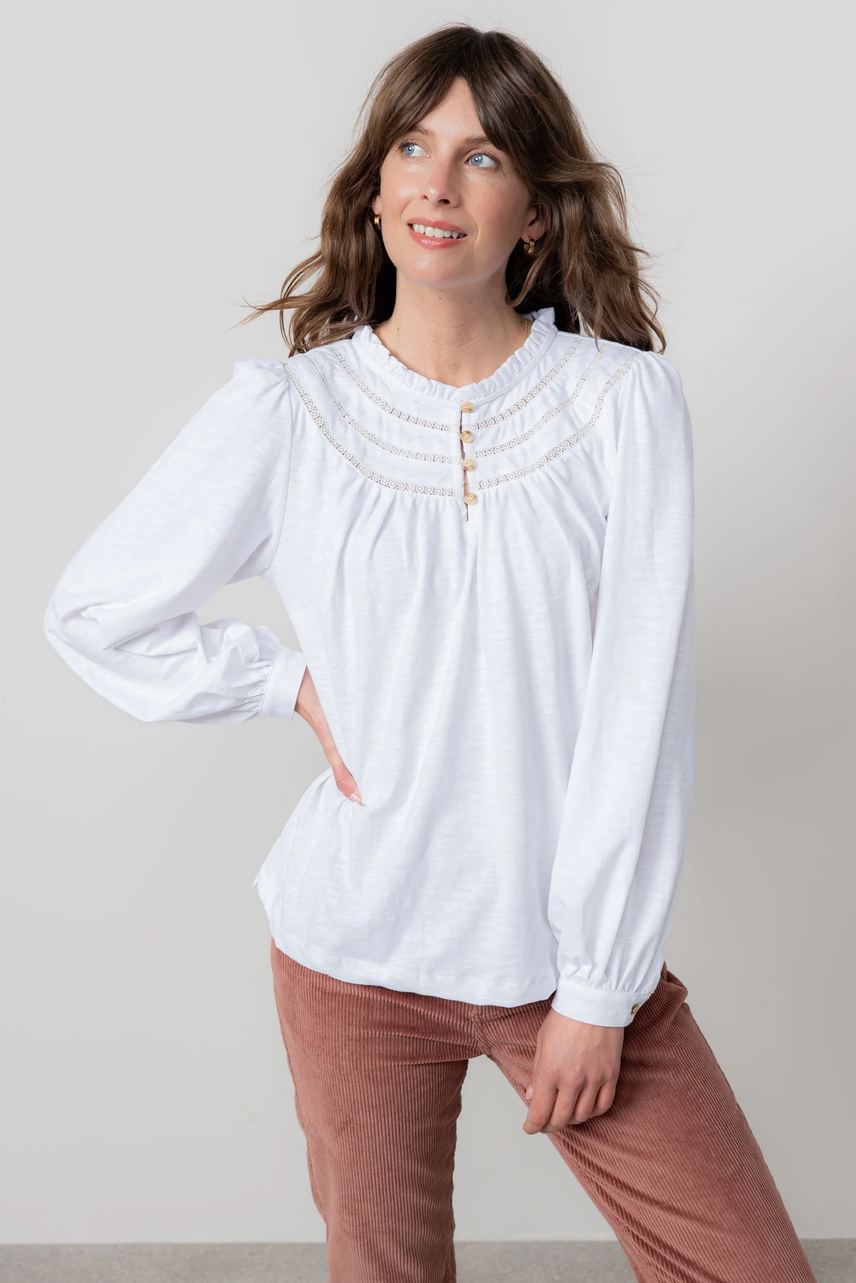 Luna Organic Cotton Blouse White - Image 6