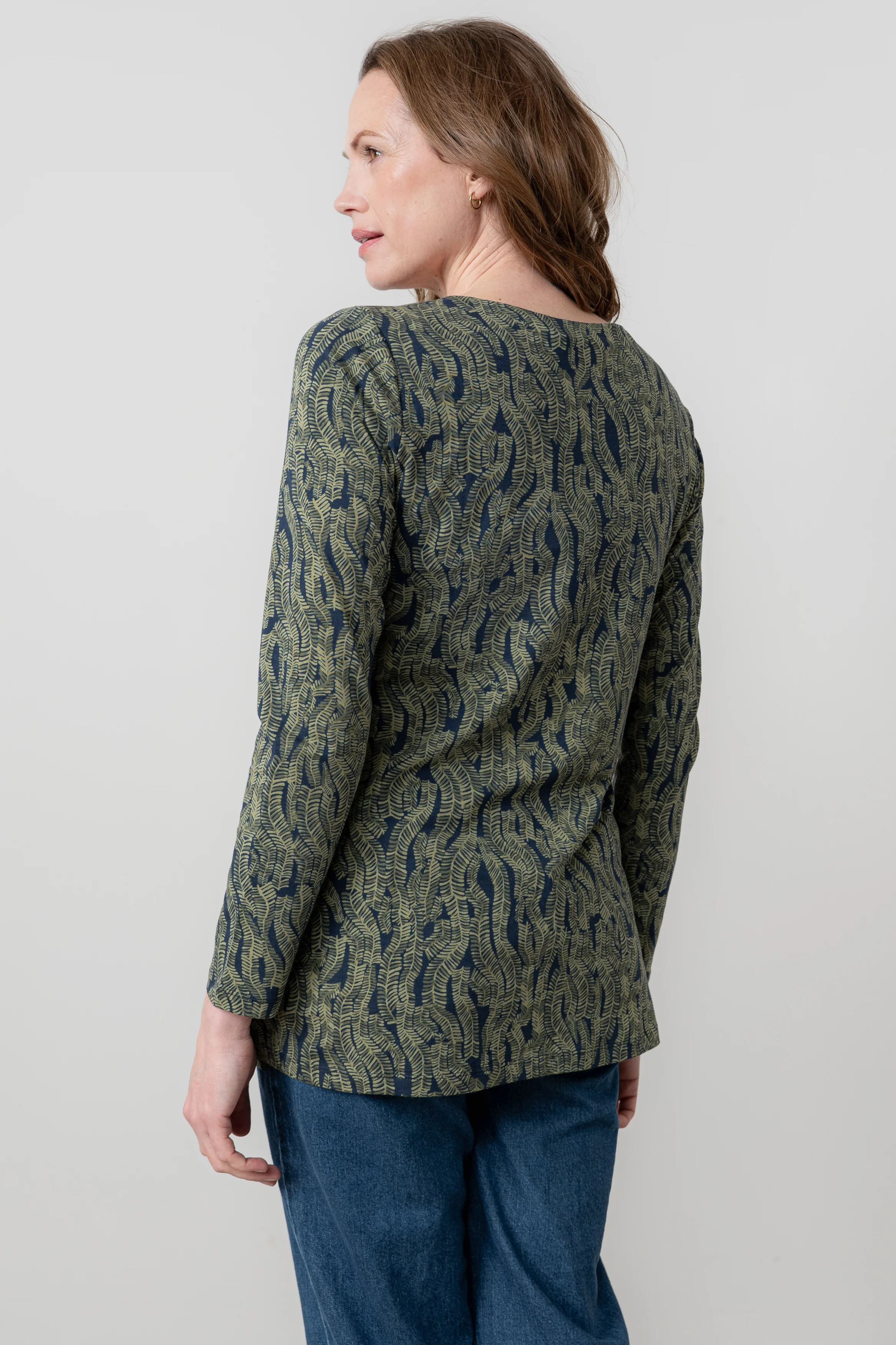 Maple Printed Cotton Jersey Tunic Navy - Image 4