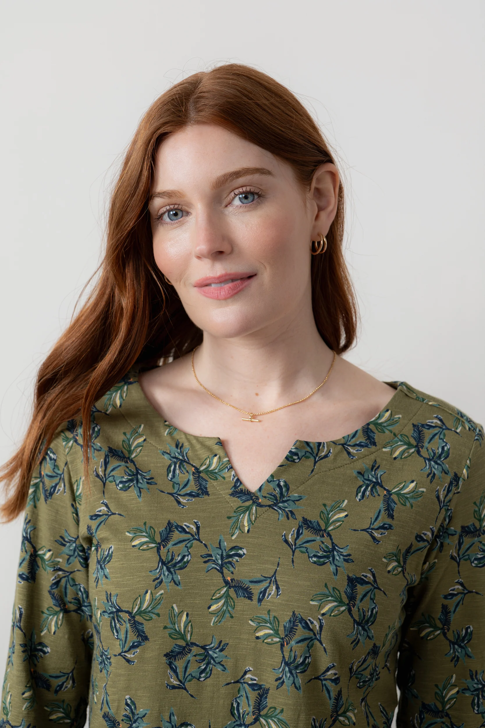 Maple Printed Organic Cotton Jersey Tunic Green - Image 6