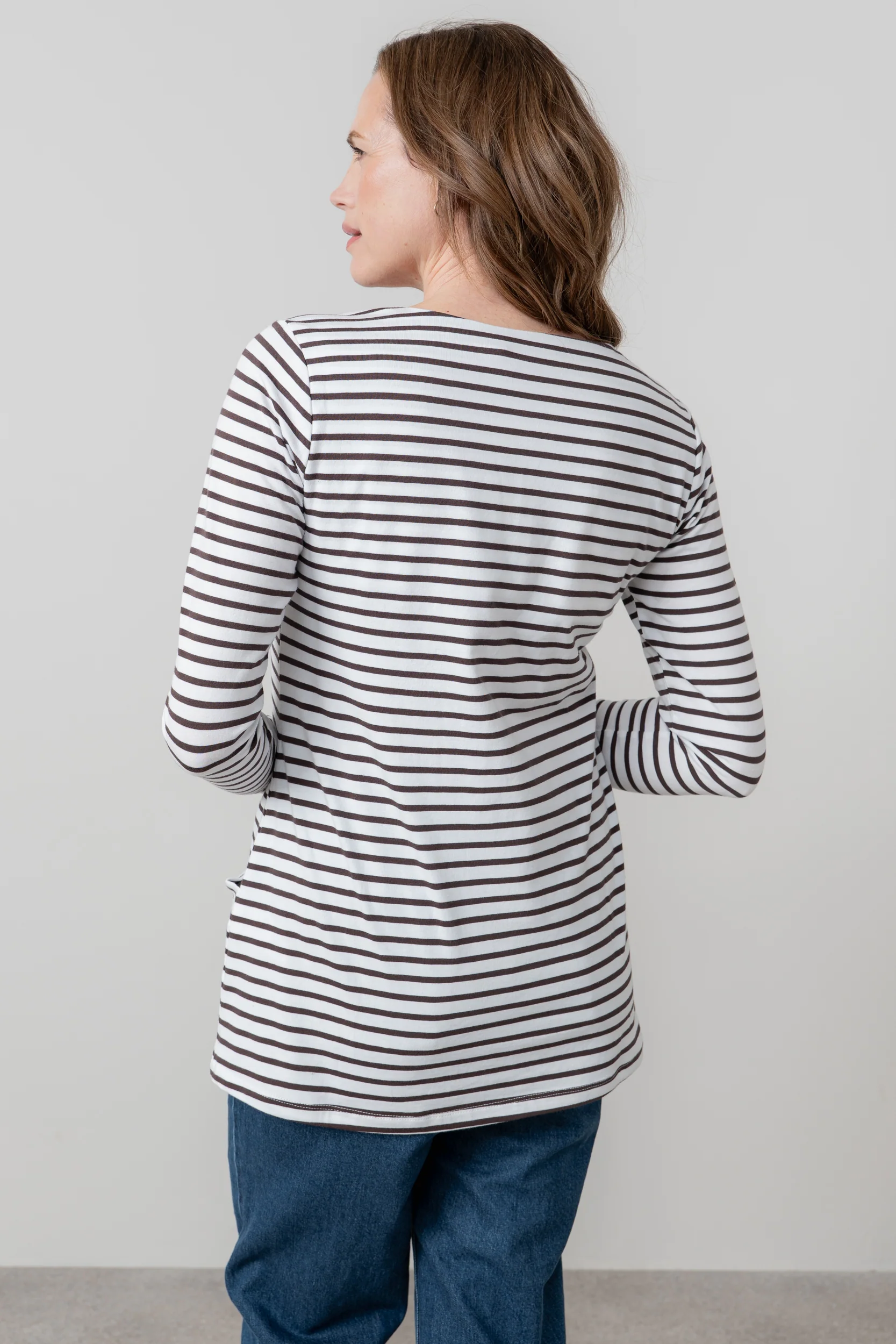 Maple Striped Jersey Tunic Chocolate - Image 4