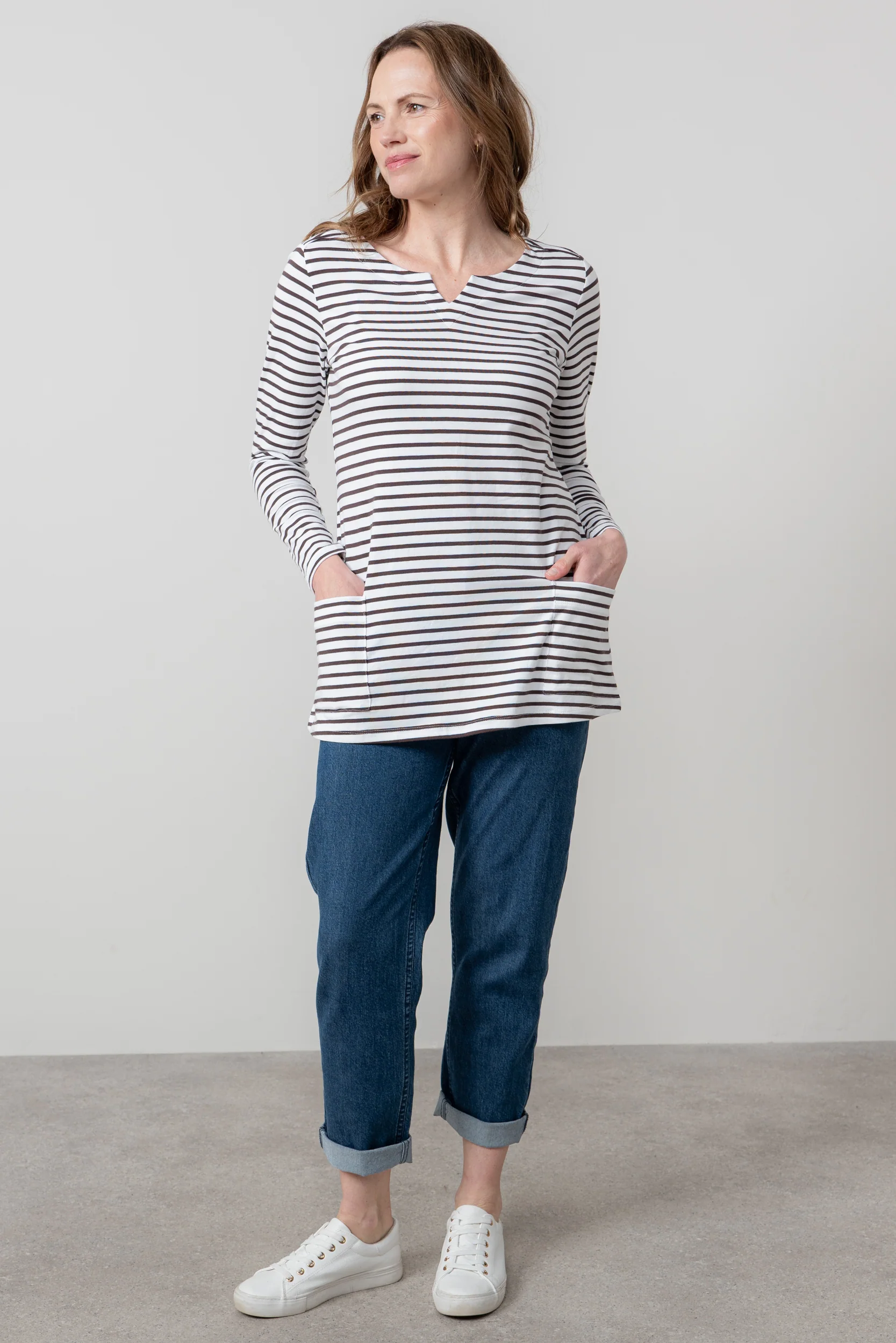 Maple Striped Jersey Tunic Chocolate - Image 5