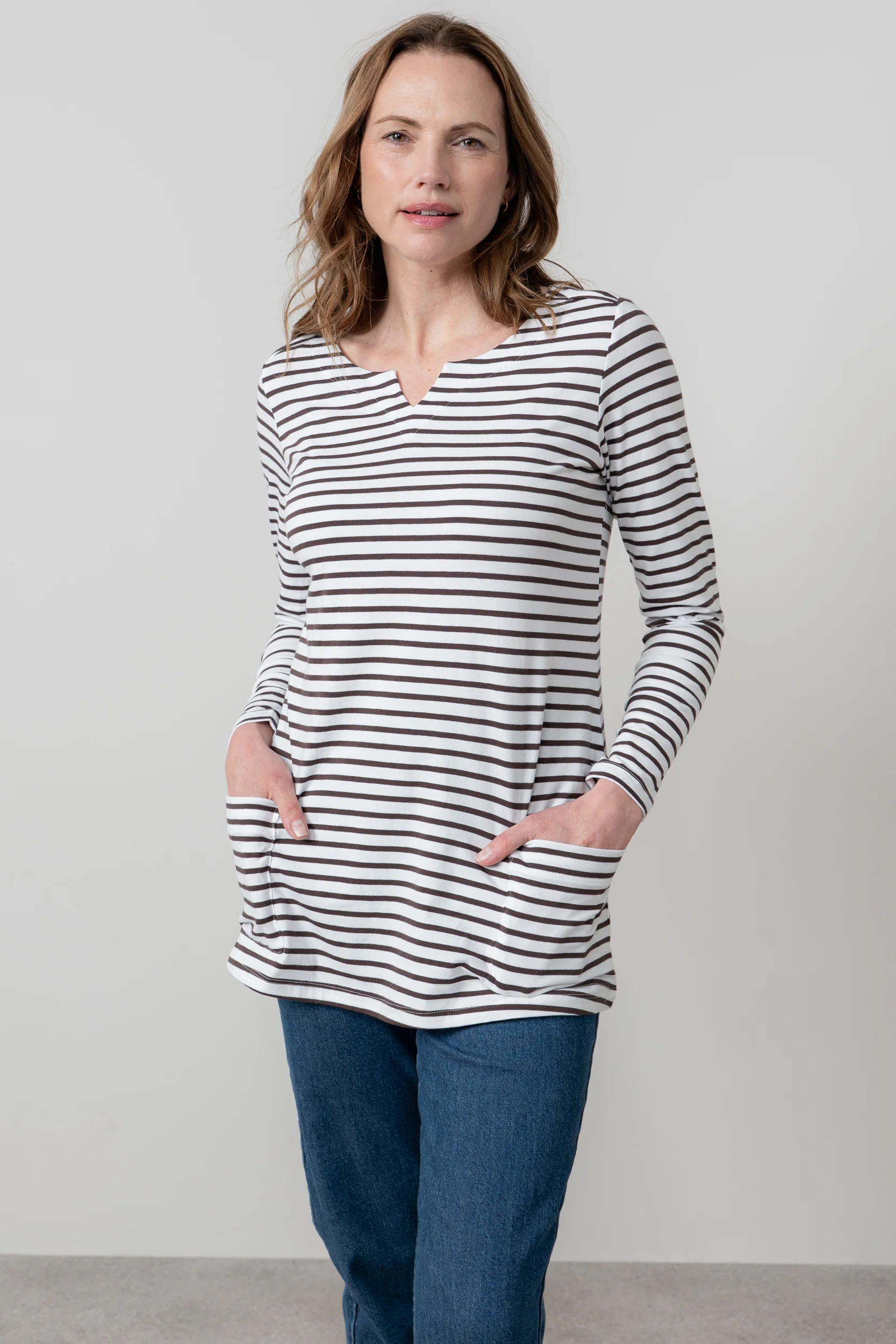 Maple Striped Jersey Tunic Chocolate - Image 6