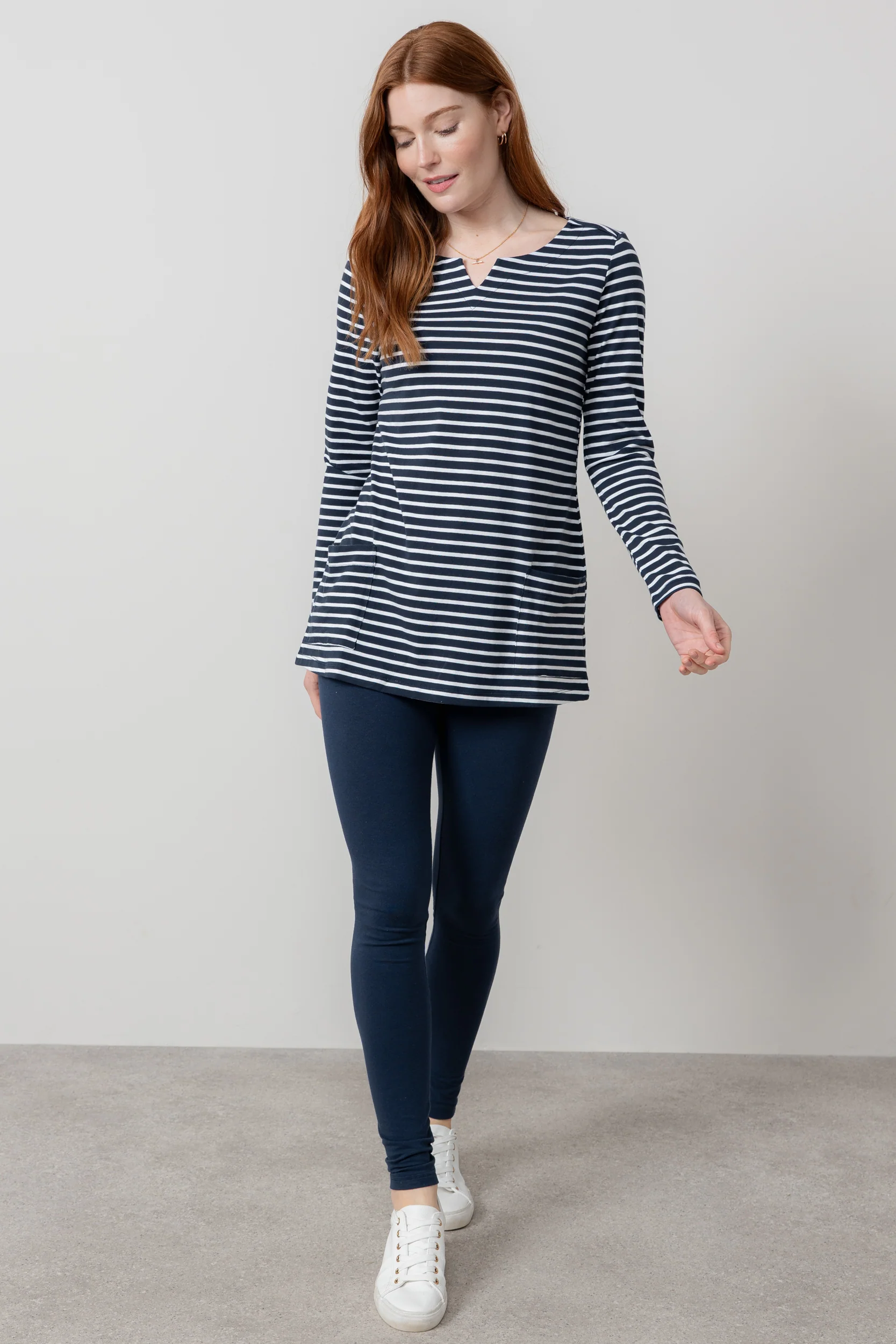 Maple Striped Jersey Tunic Navy - Image 5