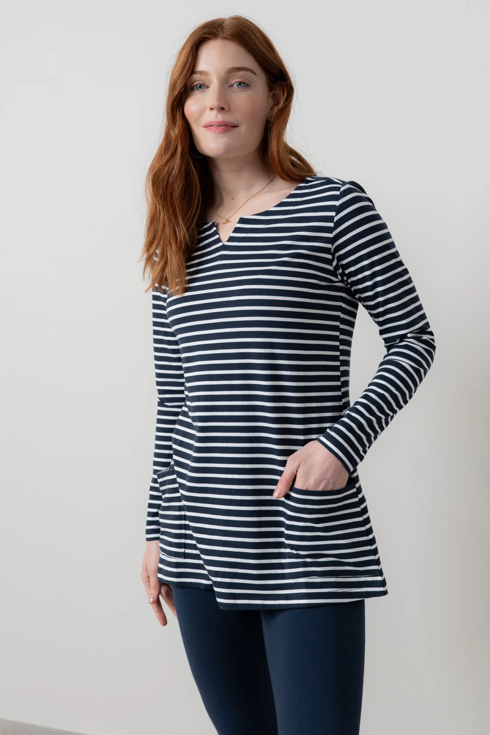 Maple Striped Jersey Tunic Navy - Image 6