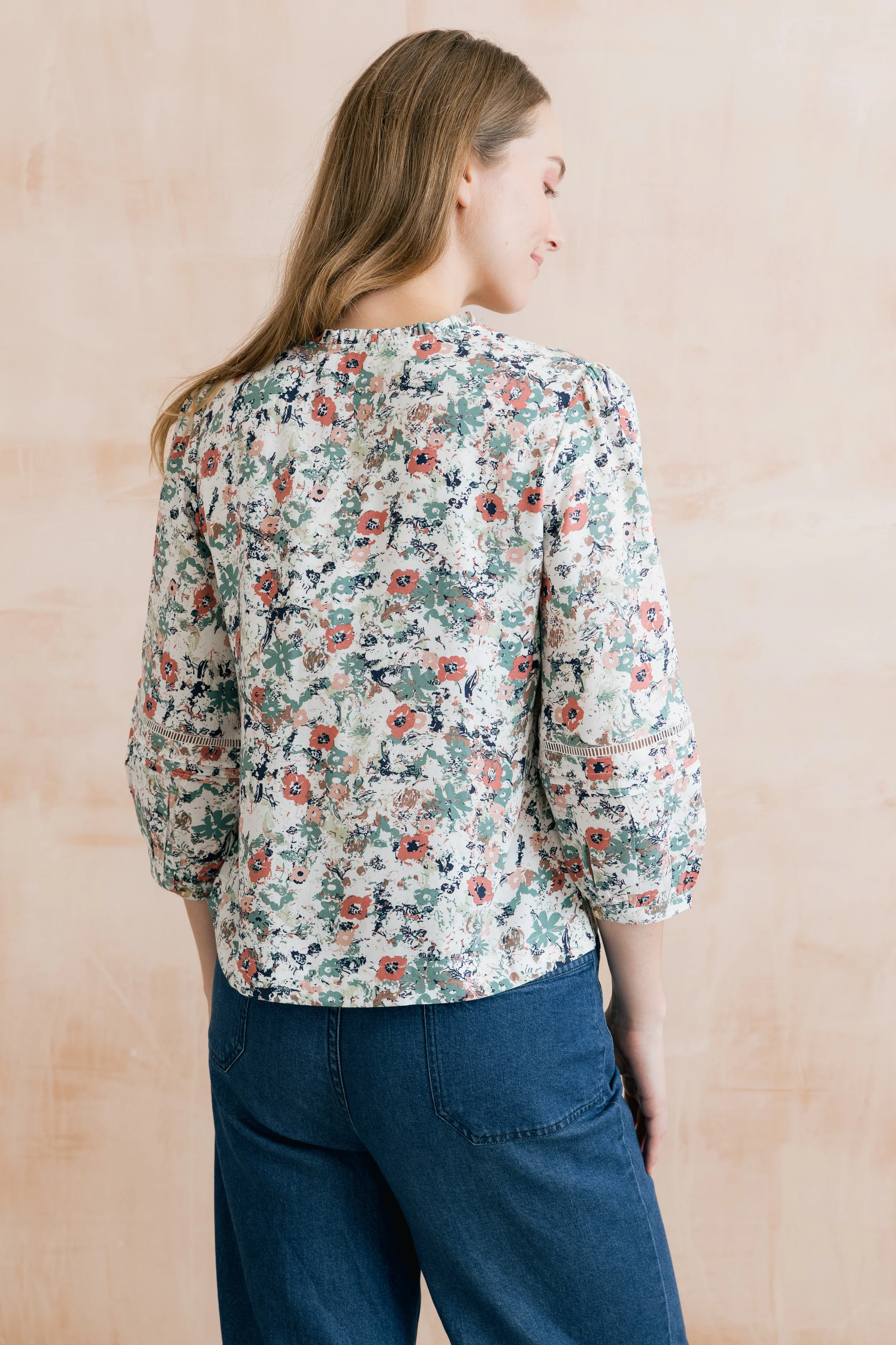 Marie Printed Pintuck Blouse - Image 4