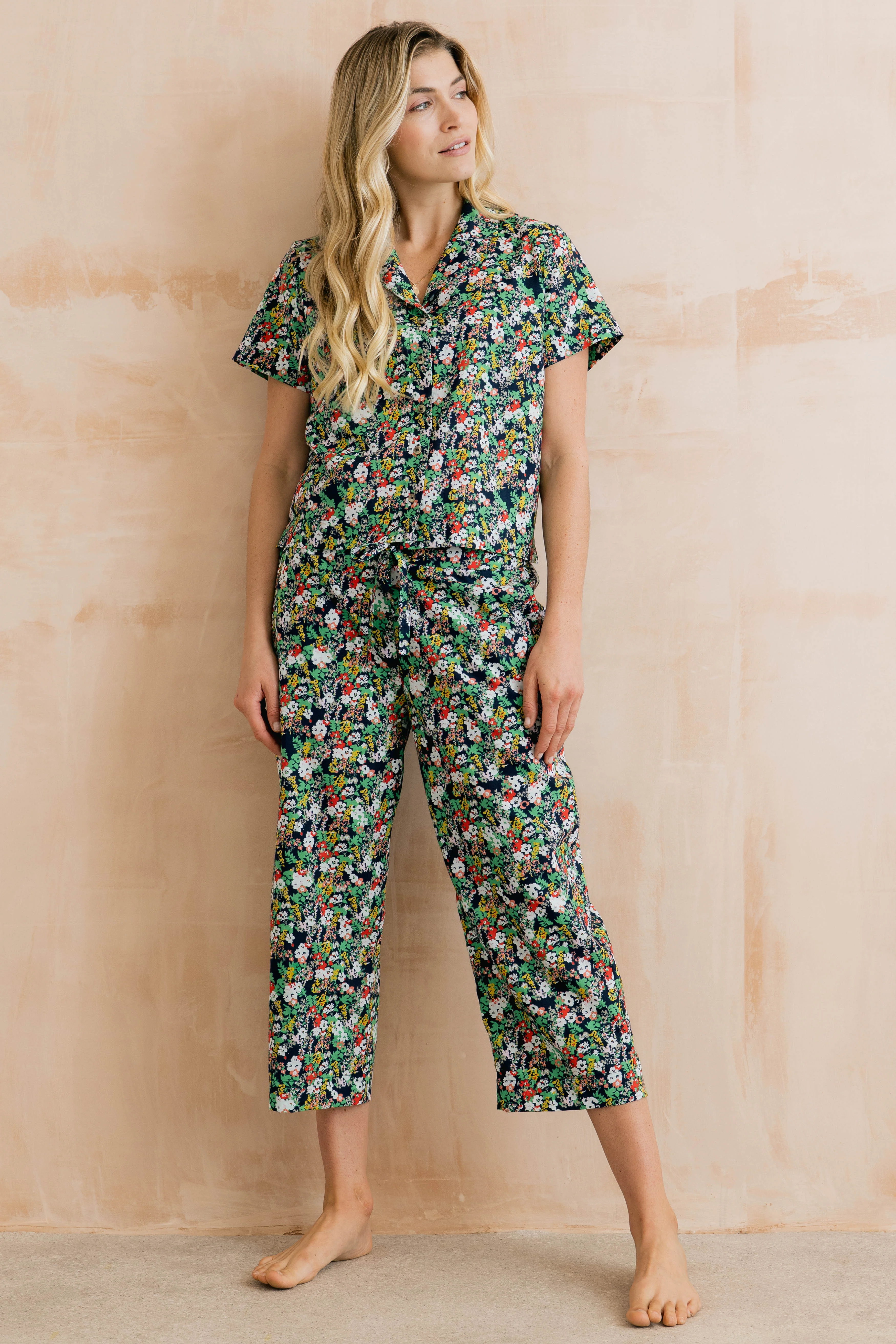 Mayflower Crop Pyjama Set Navy - Image 3