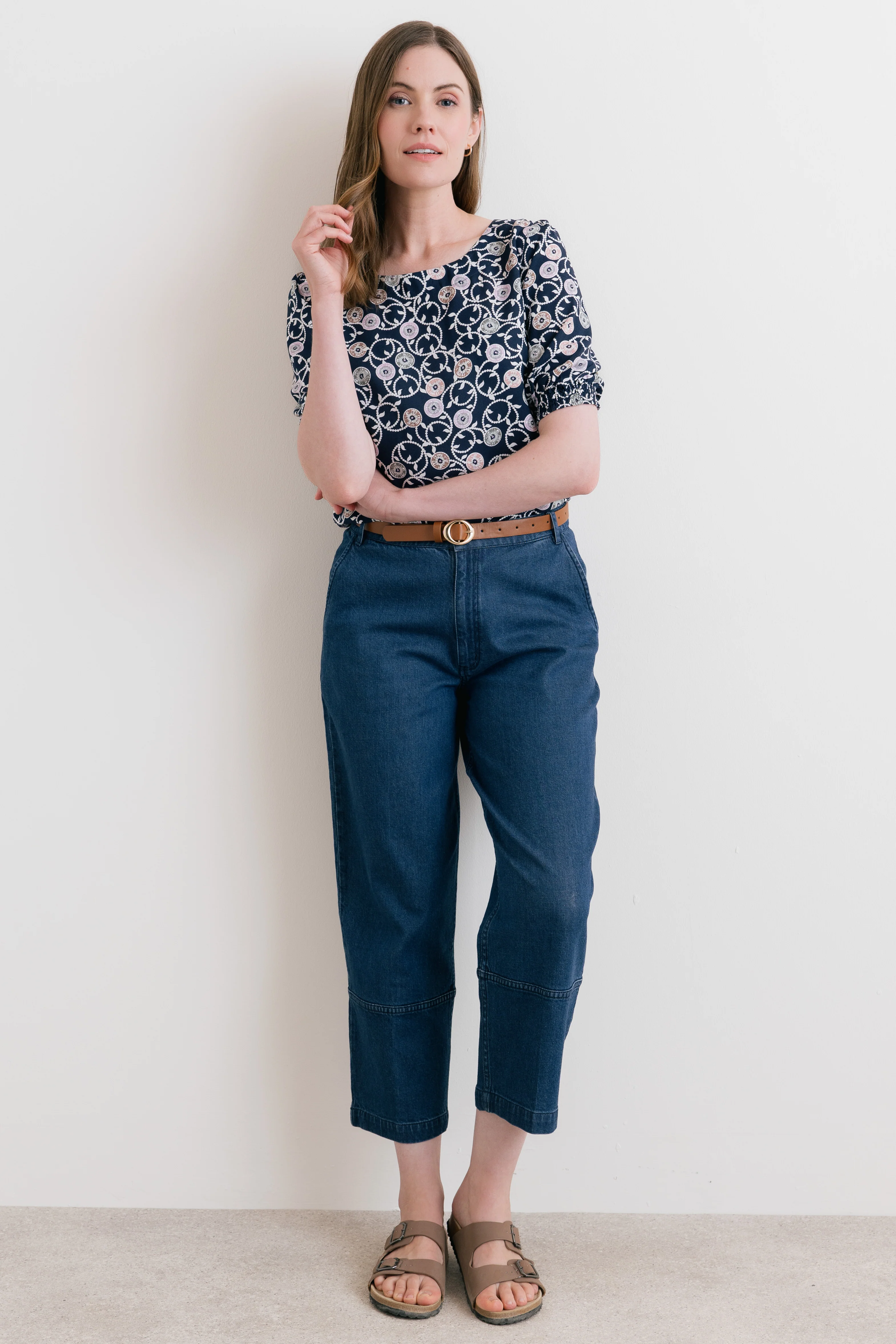 Meadow Printed Top Navy - Image 3