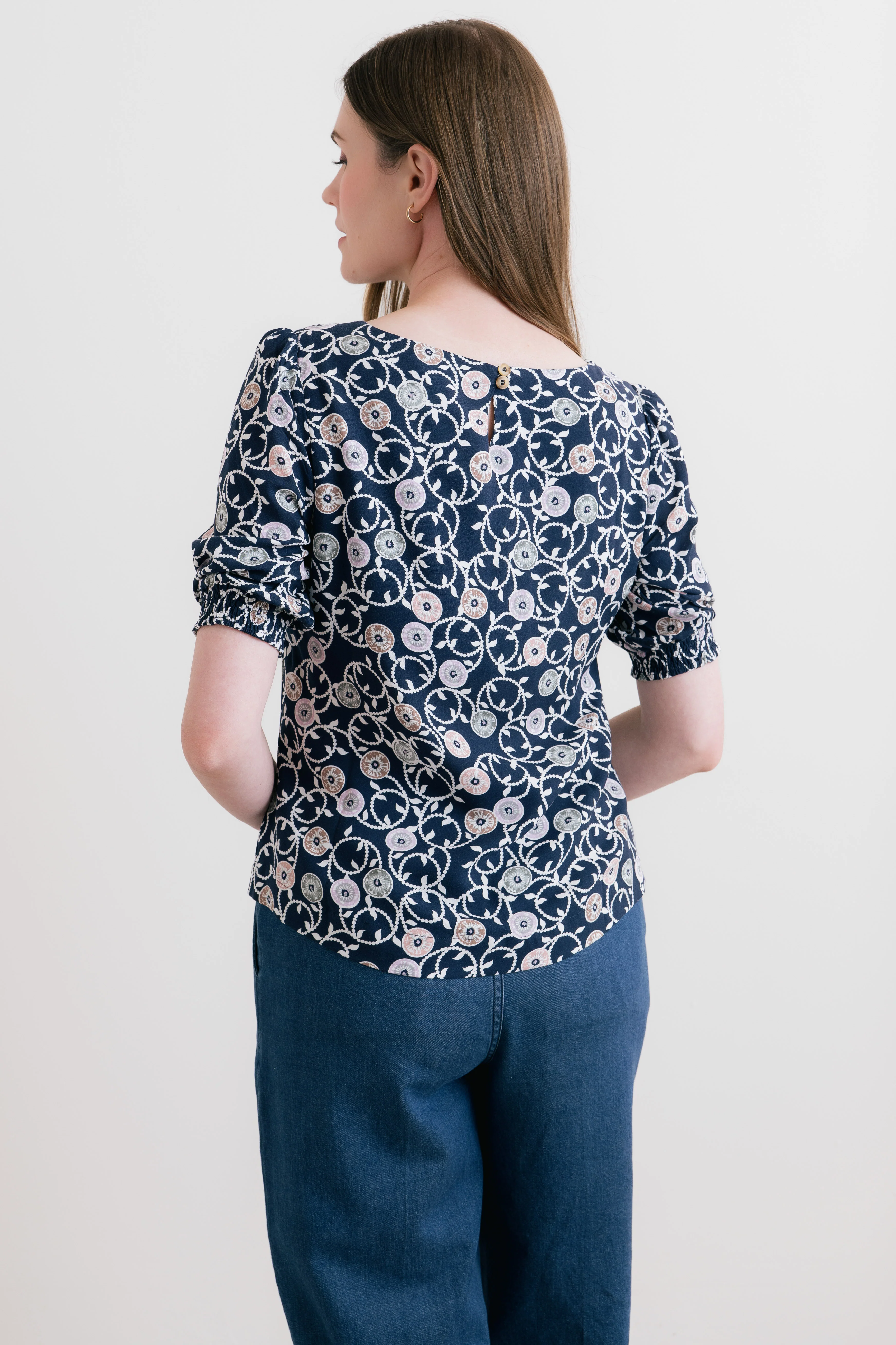 Meadow Printed Top Navy - Image 4