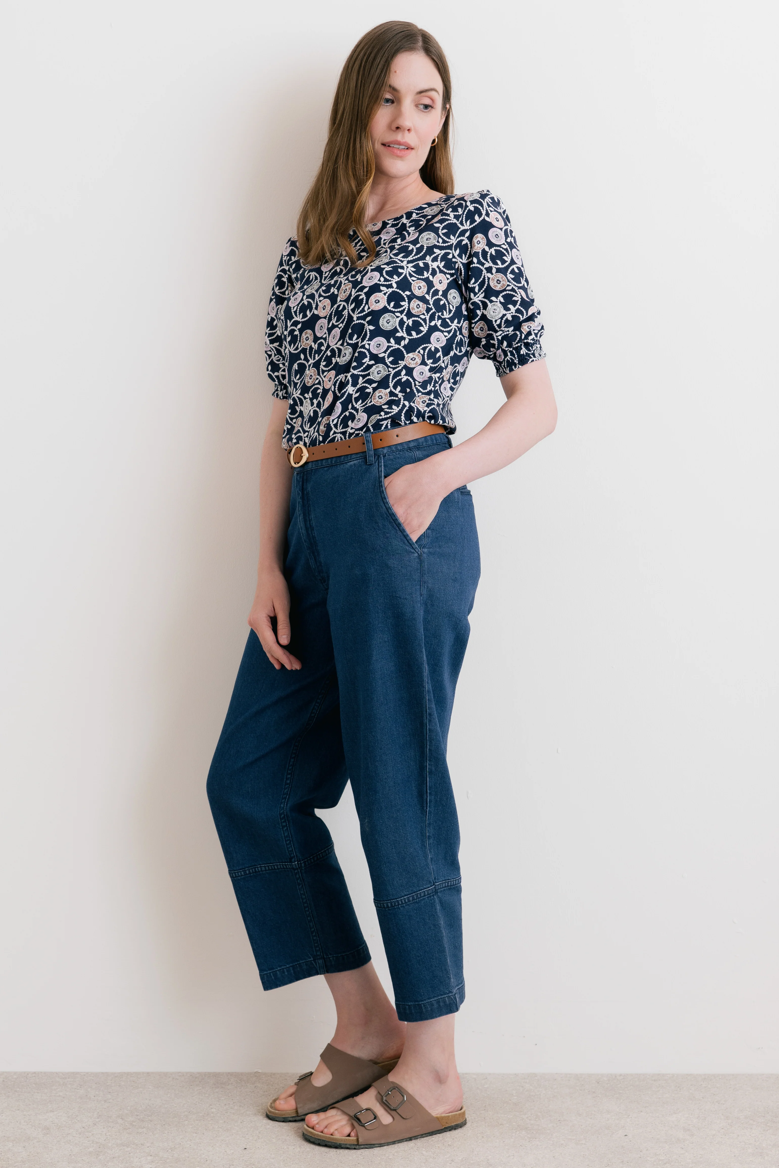 Meadow Printed Top Navy - Image 5