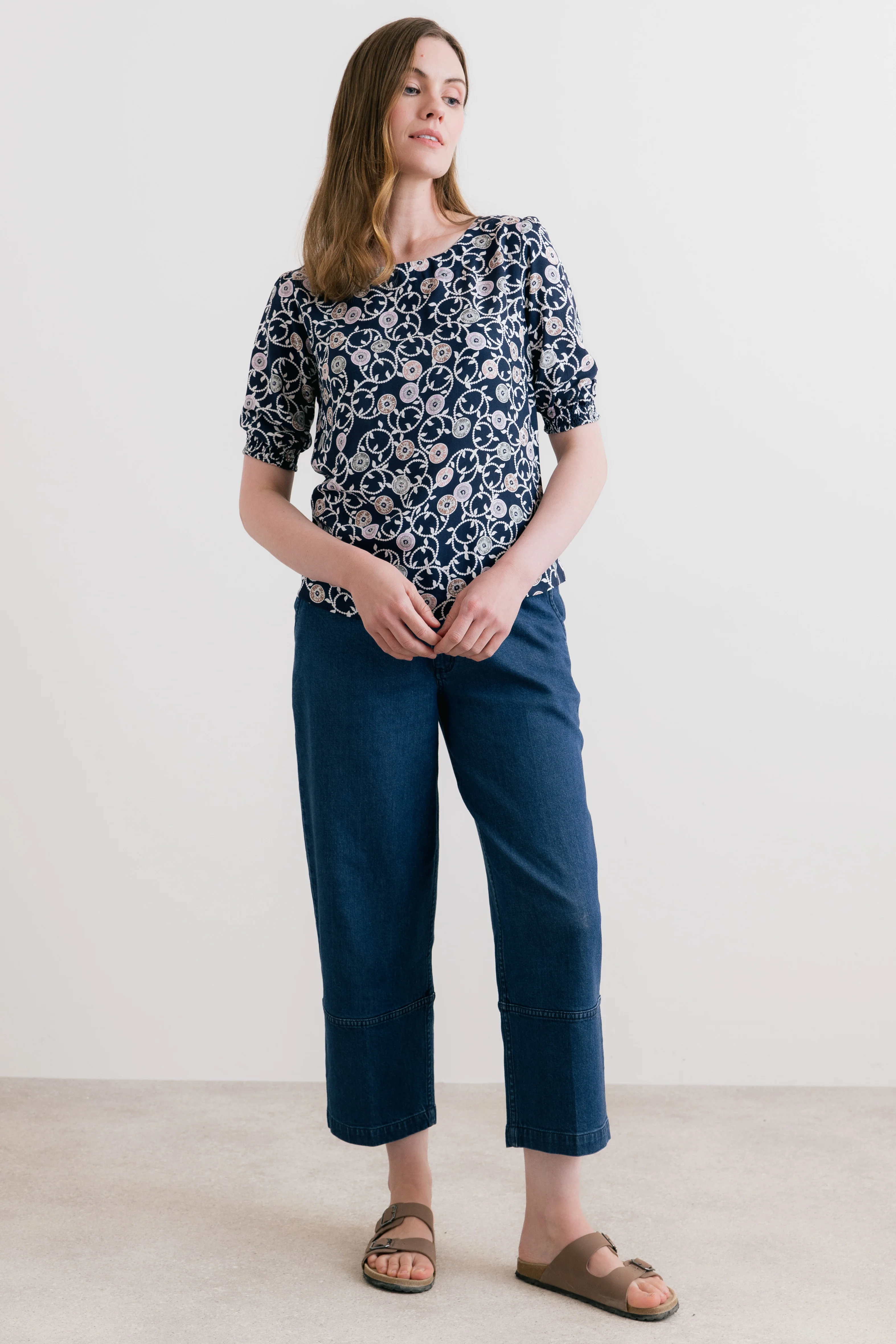 Meadow Printed Top Navy - Image 8